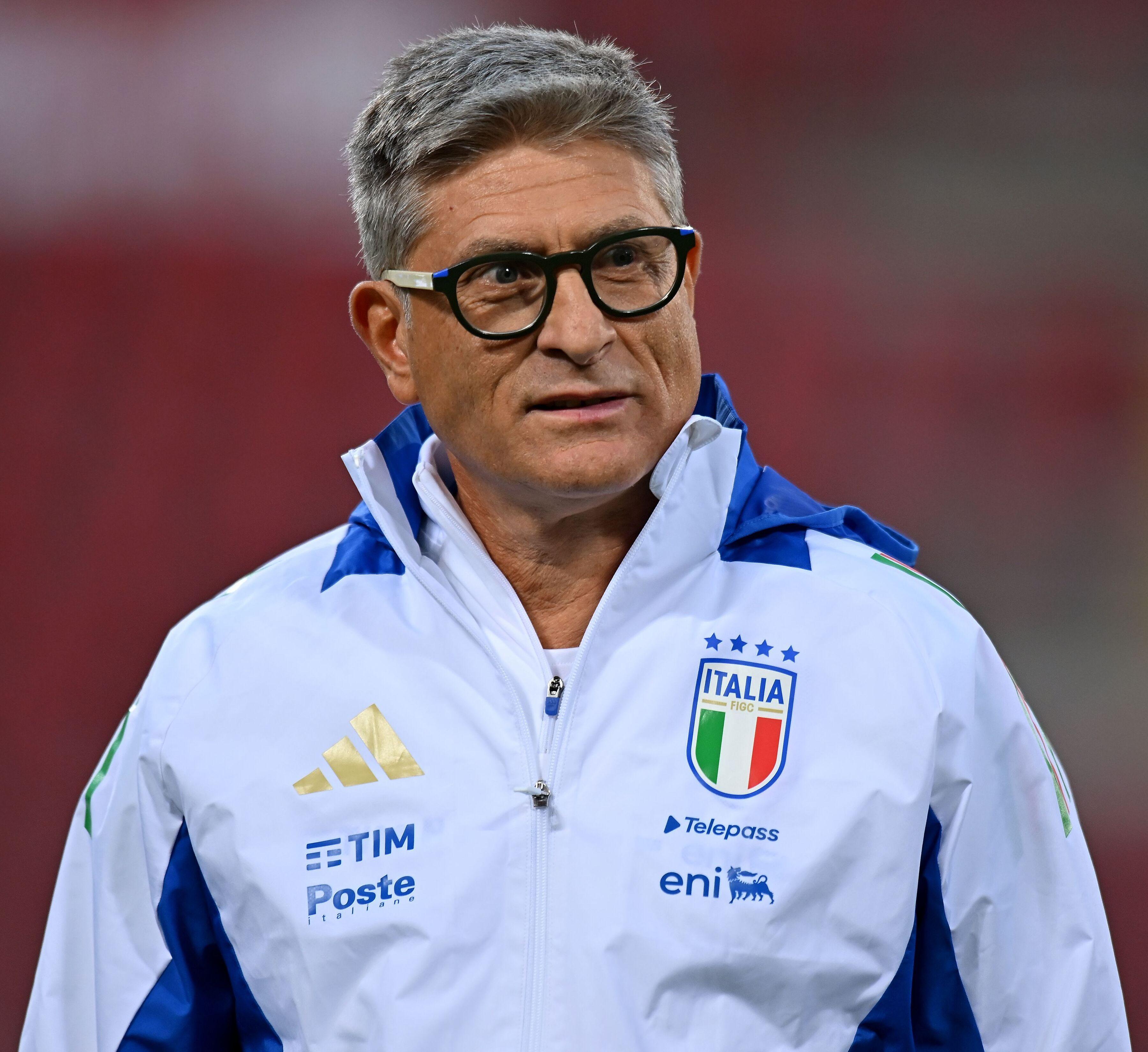 TRIESTE, ITALY - SEPTEMBER 09: Massimiliano Favo head coach of Italy U17 during the International Friendly match between Italy U17 and Spain U17 at Stadio Nereo Rocco on September 09, 2024 in Trieste, Italy. (Photo by Alessandro Sabattini/Getty Images)