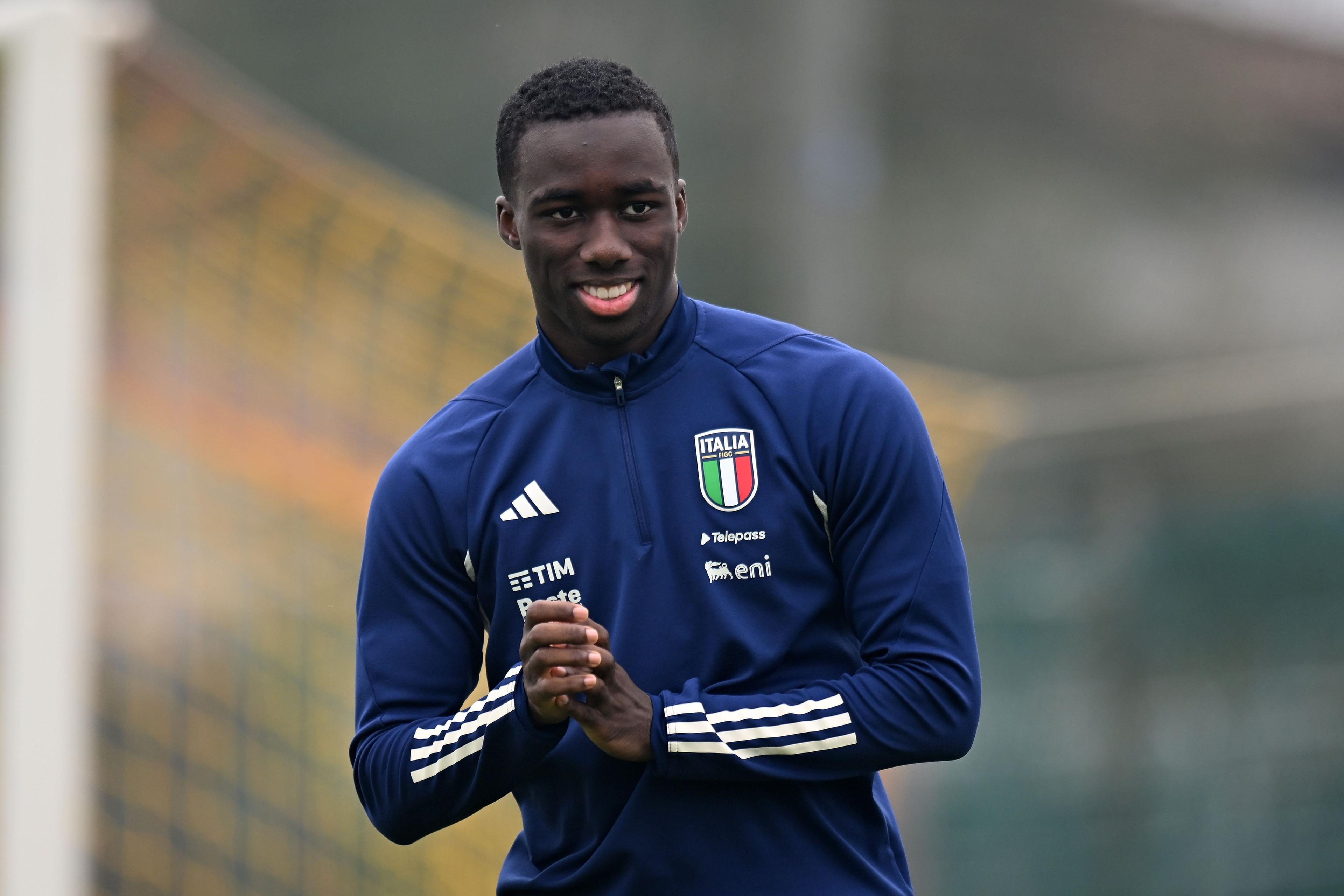RIMINI, ITALY - MARCH 19:Michael Kayode of Italy U21 during the Italy U21 Training Session on March 19, 2024 in Rimini, Italy. (Photo by Alessandro Sabattini/Getty Images)