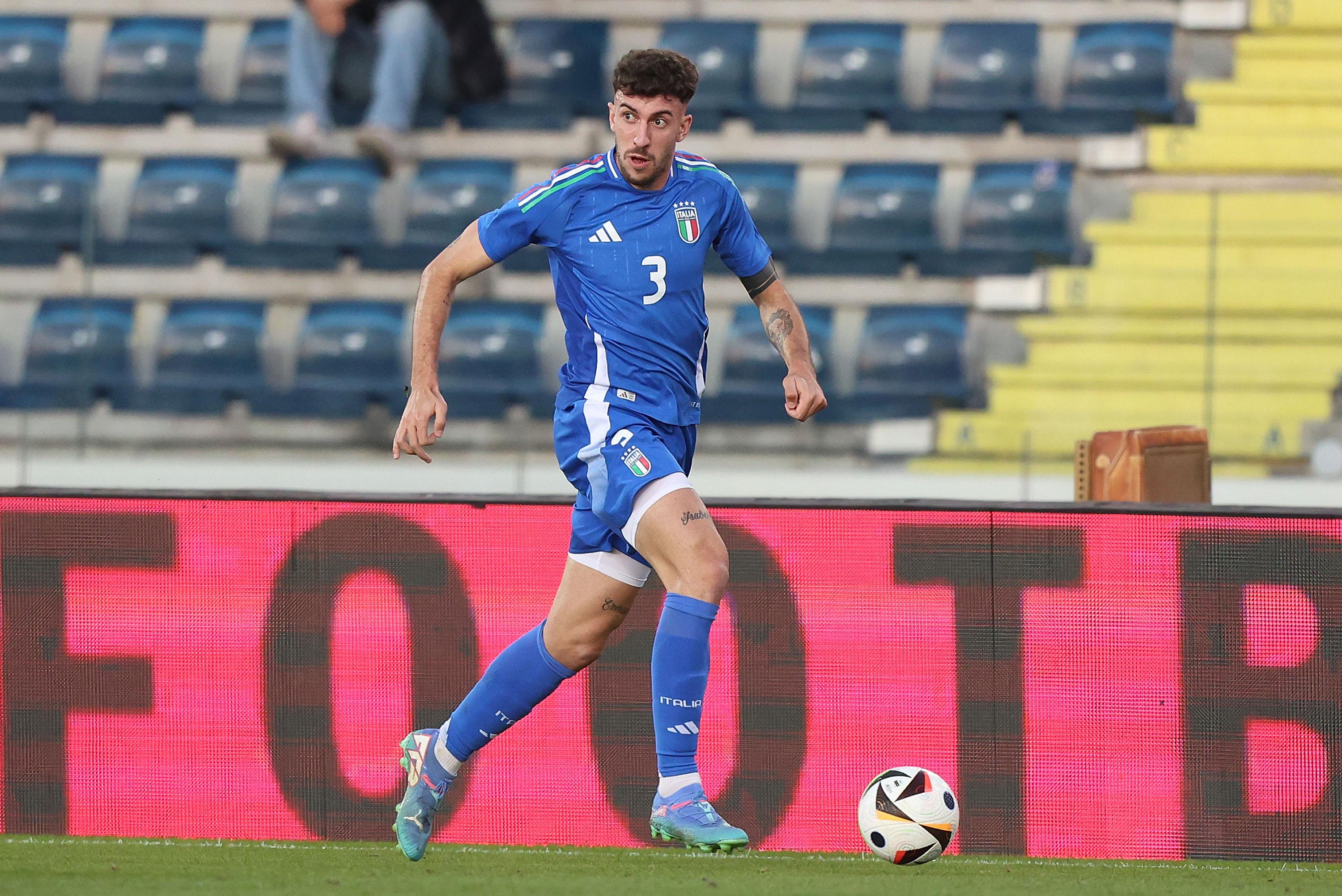 EMPOLI, ITALY - NOVEMBER 15: Matteo Ruggeri of Italy U21 in action during the international friendly match between Italy U21 and France U21 at Stadio Carlo Castellani on November 15, 2024 in Empoli, Italy. (Photo by Gabriele Maltinti - FIGC/FIGC via Getty Images) *** Local Caption *** Matteo Ruggeri