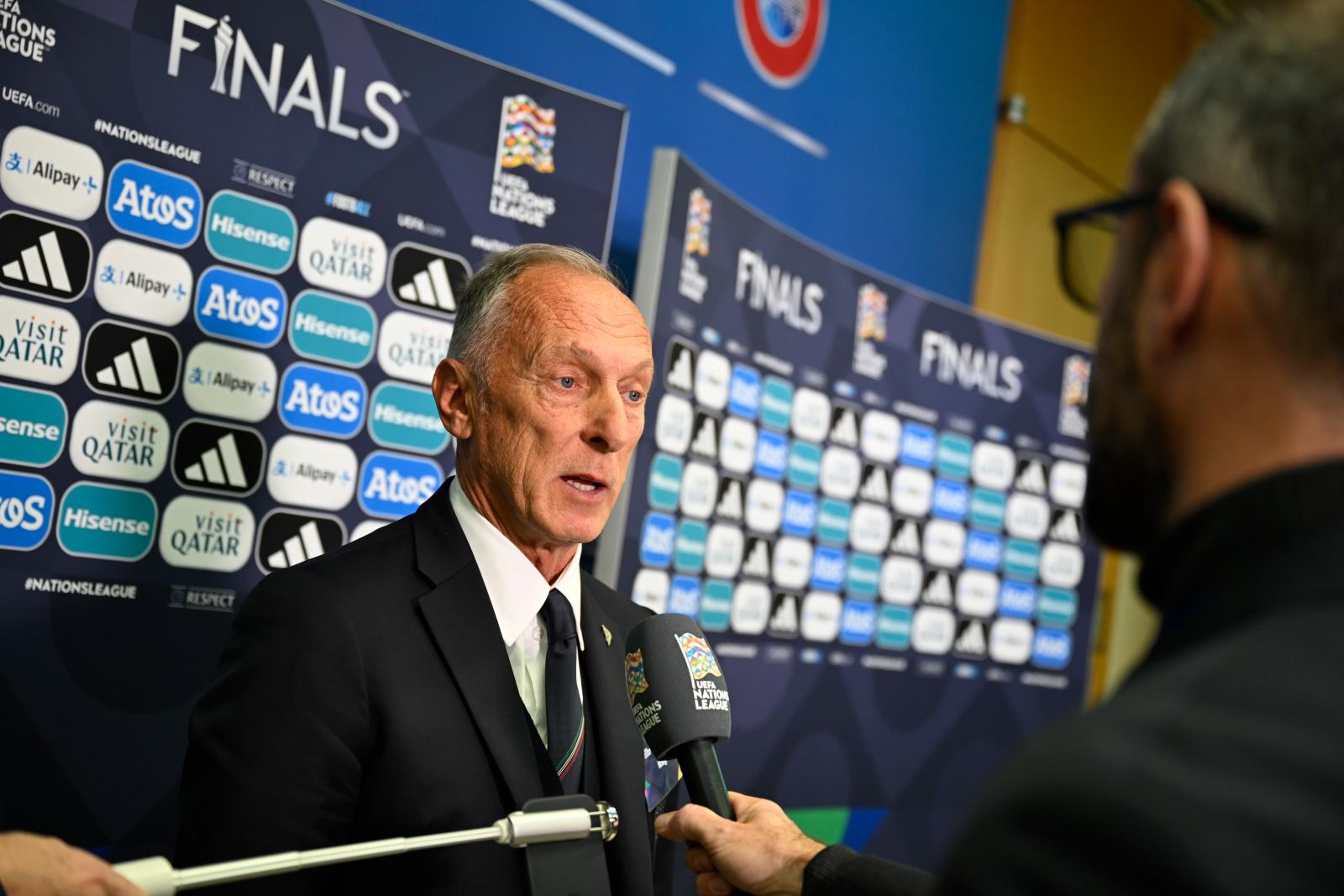 NYON, SWITZERLAND - NOVEMBER 22: xxx during the UEFA Nations League 2024/25 Knockout Round Play-off Draw at the UEFA Headquarters, The House of the European Football, on November 22, 2024 in Nyon, Switzerland (Photo by Kristian Skeie - UEFA/UEFA via Getty Images)