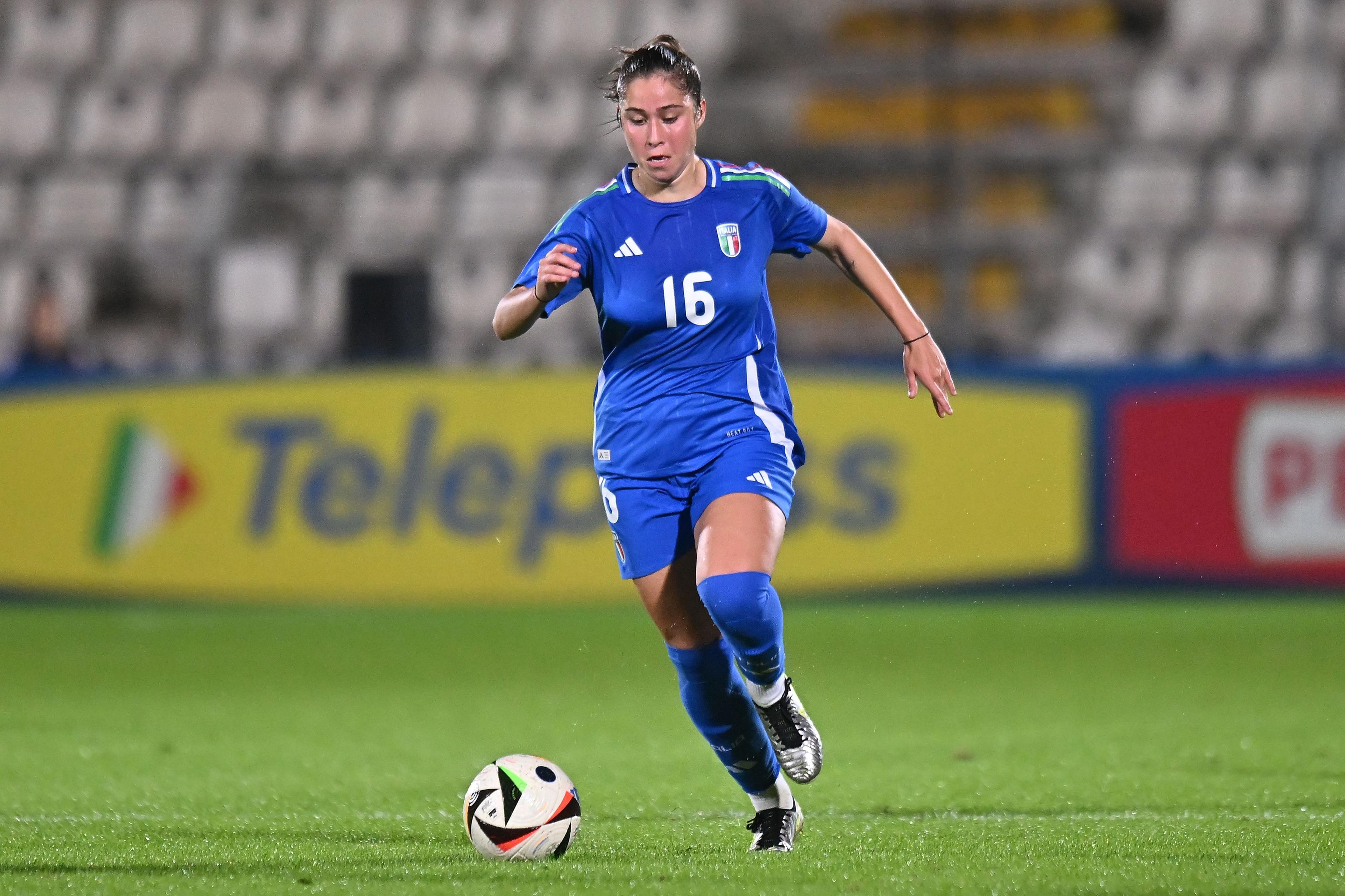 IMOLA, ITALY - OCTOBER 29: Giulia Dragoni of Italy during the Women's International Friendly match between Italy and Spain on October 29, 2024 in Imola, Italy. (Photo by FIGC/FIGC via Getty Images)