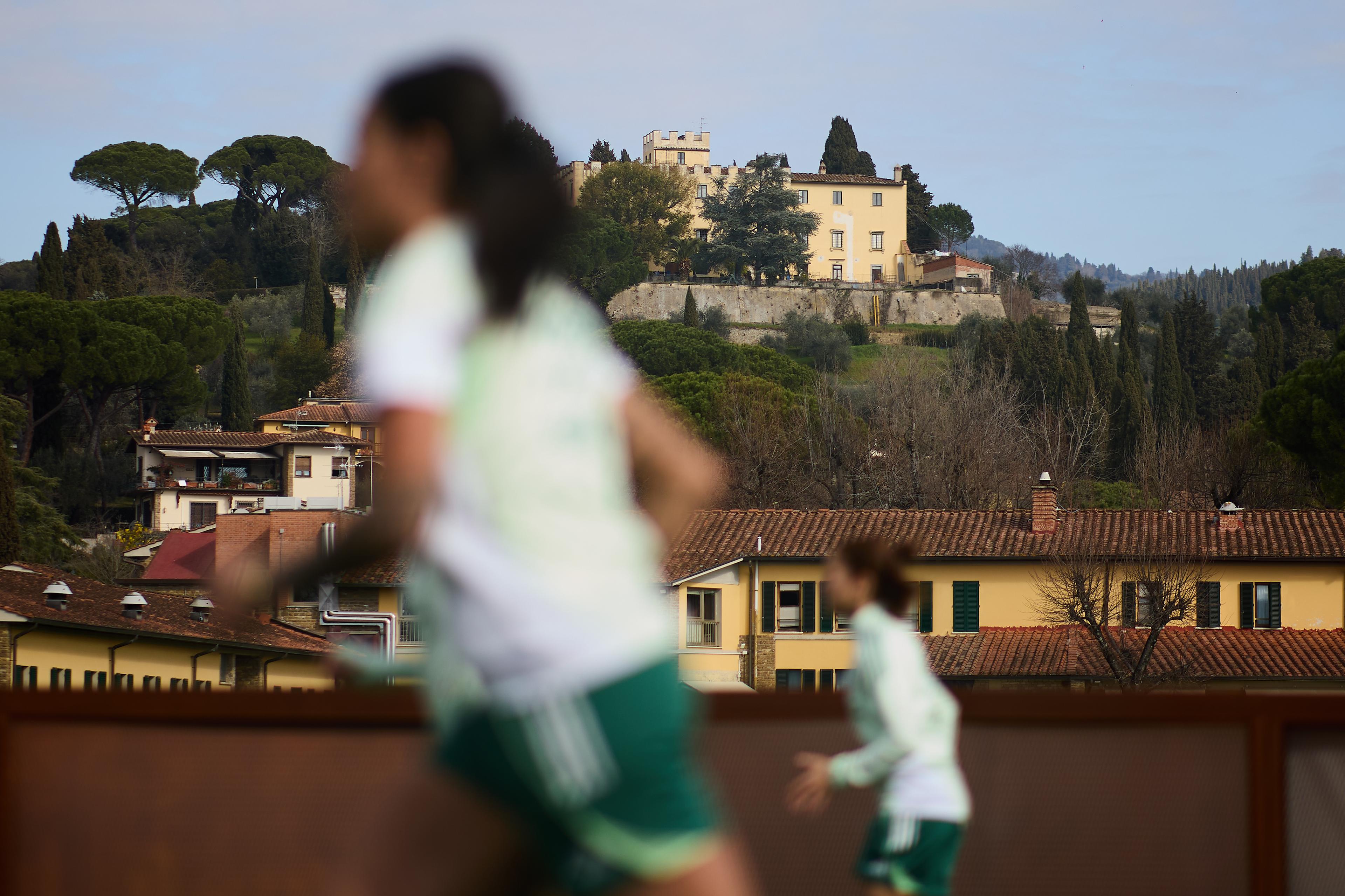 FLORENCE, ITALY - FEBRUARY 18: A general view during an Italy Women training session at Centro Tecnico Federale di Coverciano on February 18, 2025 in Florence, Italy. (Photo by FIGC/FIGC via Getty Images)