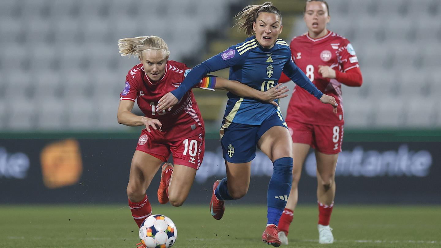 21.02.2025 - UEFA Womens Nations League at Odense Stadium - Denmark vs. Sweden. UEFA Womens Nations League p? Odense Stadion - Danmark vs. Sverige - Photo: Anders Kj?rbye - fodboldbilleder.dk