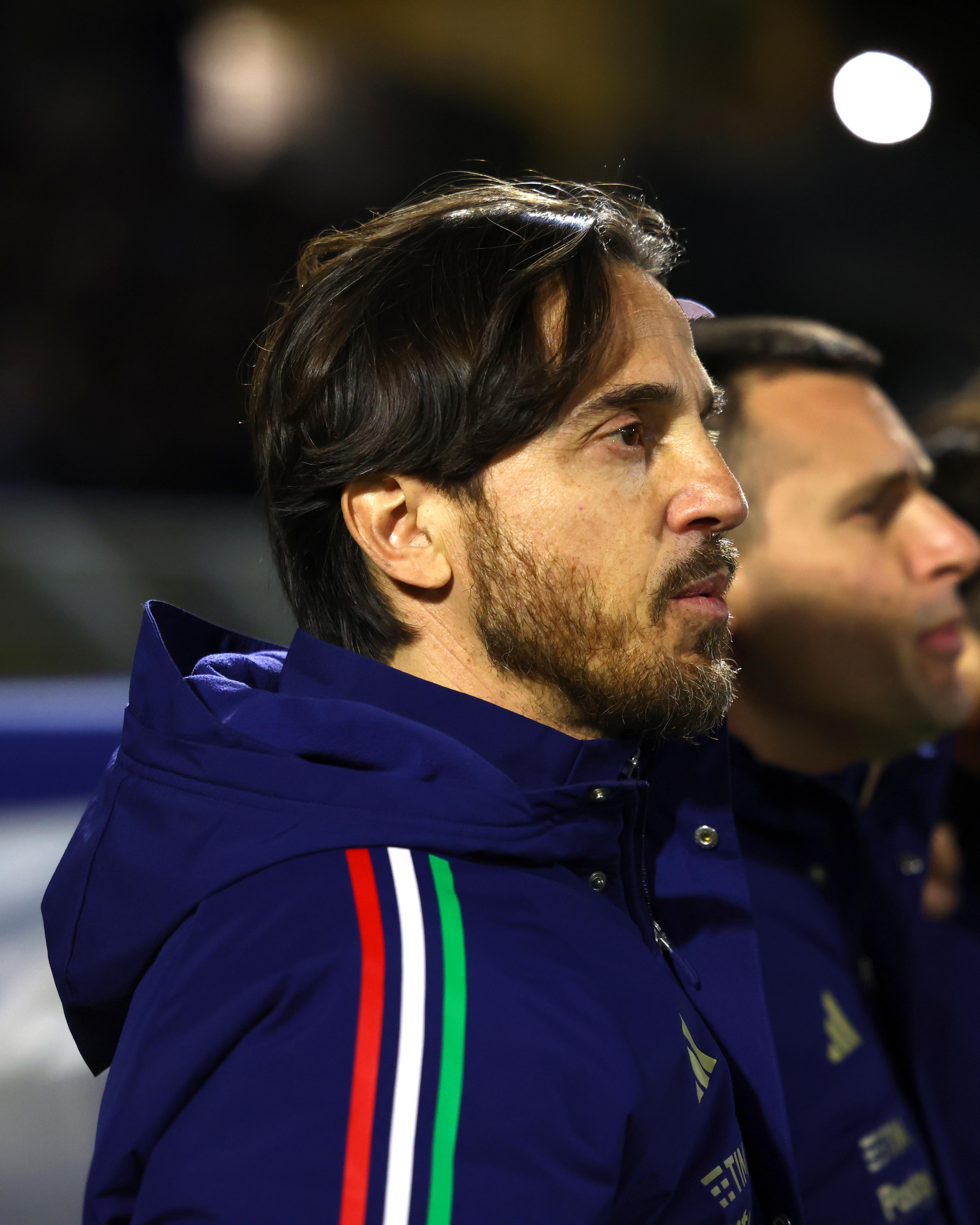 POTENZA, ITALY - FEBRUARY 26: Head coach of Italy U18 Daniele Franceschini looks on prior the International Friendly match between Italy U18 and Hungary U18 at Stadio Alfredo Viviani on February 26, 2025 in Potenza, Italy. (Photo by FIGC/FIGC via Getty Images)