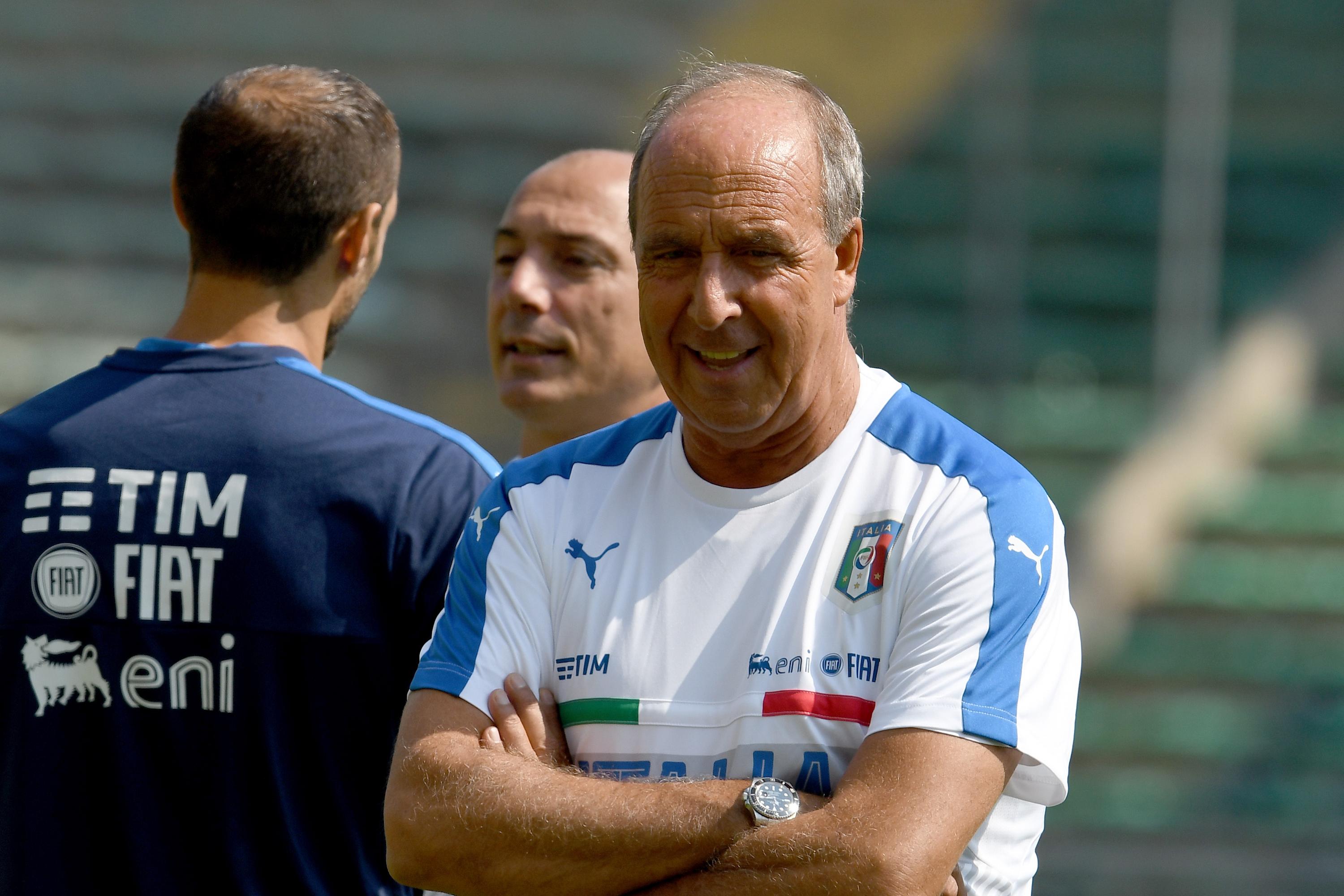 BARI, ITALY - SEPTEMBER 03:  Head coach Italy Gian Piero Ventura looks on during the Italy training session at Stadio San Nicola on September 3, 2016 in Bari, Italy.  (Photo by Claudio Villa/Getty Images)