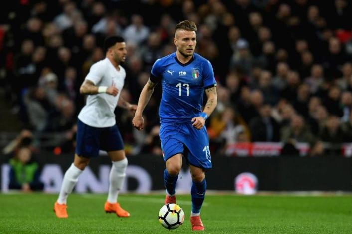 LONDON, ENGLAND - MARCH 27:  Ciro Immobile of Italy in action during the International friendly football match between England and Italy at Wembley Stadium on March 27, 2018 in London, England.  (Photo by Claudio Villa/Getty Images)