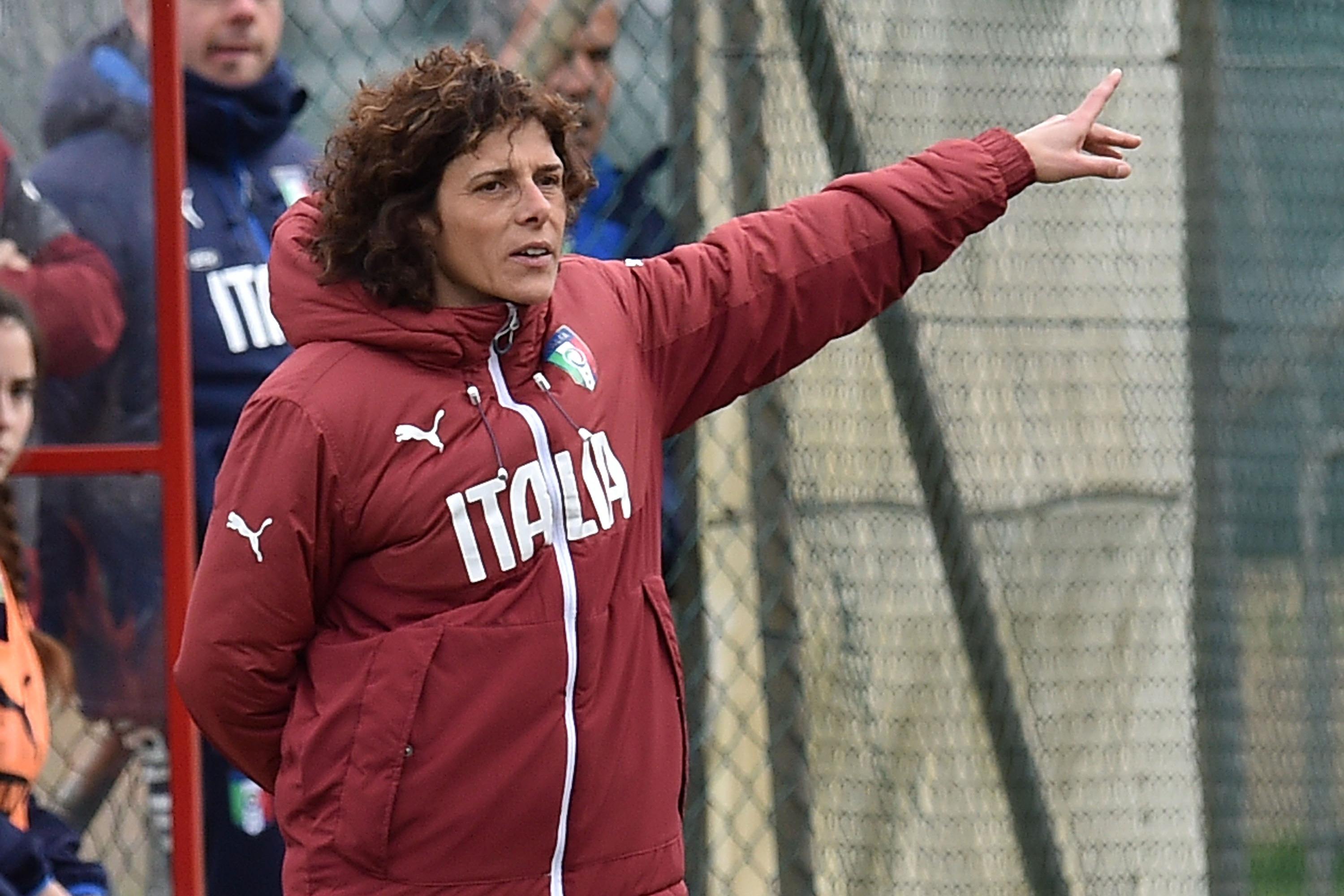 \"CERVIA, ITALY - FEBRUARY 09: Rita Guarino head coach of Italy during the Women\\'s U17 international friendly match between Italy and Norway on February 9, 2016 in Cervia, Italy. (Photo by Giuseppe Bellini/Getty Images)\"