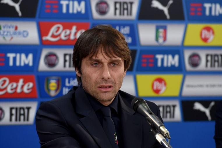 \"UDINE, ITALY - MARCH 23:  Head Coach Italy Antonio Conte speaks to the media during a press conference at at Stadio Friuli on March 23, 2016 in Udine, Italy.  (Photo by Claudio Villa/Getty Images)\"