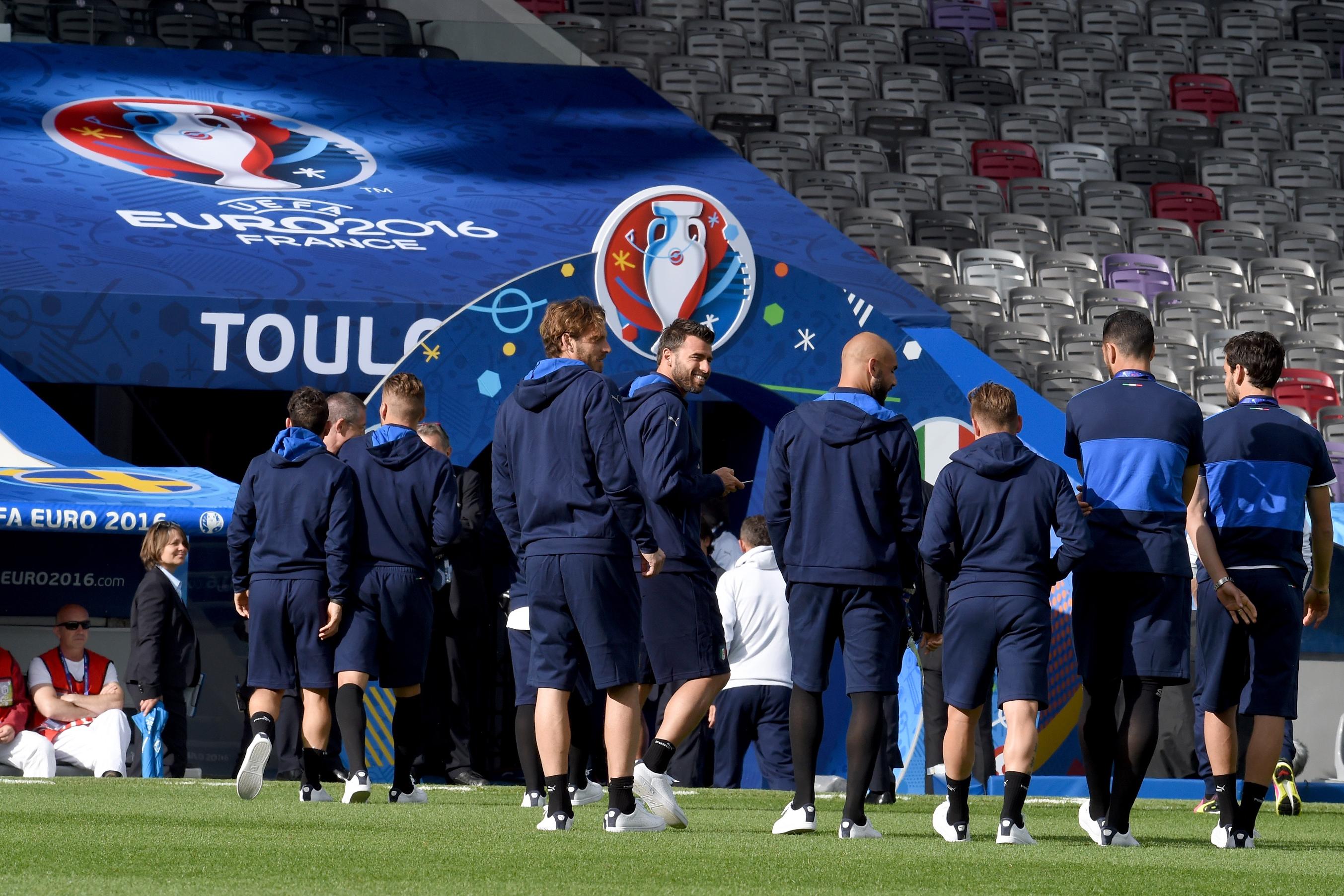 TOULOUSE, FRANCE - JUNE 16:  General view during Italy pitch walkabout ahead of their UEFA Euro 2016 Group E match between  Italy and Sweden on June 16, 2016 in Toulouse, France.  (Photo by Claudio Villa/Getty Images)