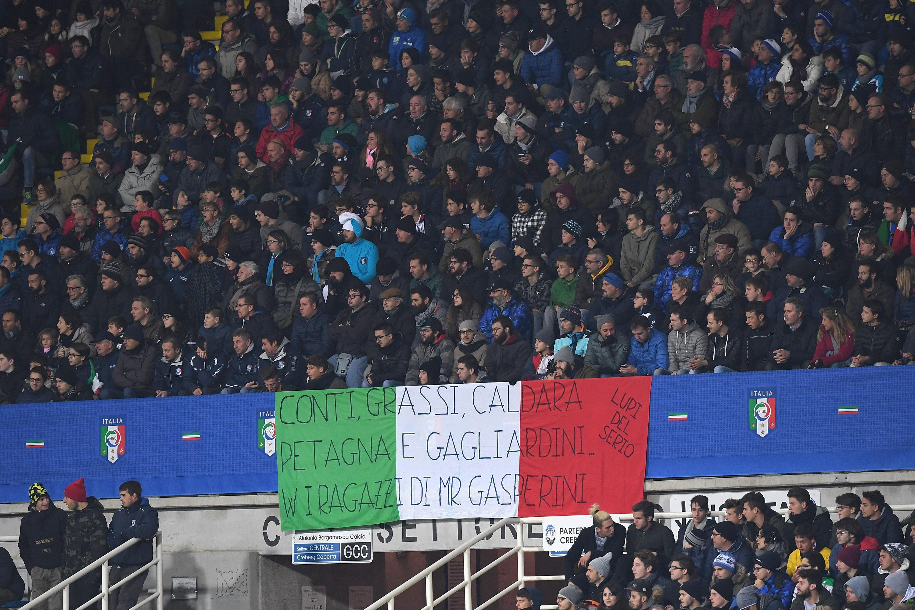 BERGAMO, ITALY - NOVEMBER 14: A general view during the International Friendly match between Italy U21 and Denmark U21 at Stadio Atleti Azzurri d\\'Italia on November 14, 2016 in Bergamo, Italy. (Photo by Valerio Pennicino/Getty Images)