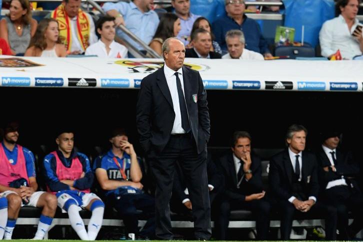 MADRID, SPAIN - SEPTEMBER 02: Head coach Italy Gian Piero Ventura looks on at the FIFA 2018 World Cup Qualifier between Spain and Italy at Estadio Santiago Bernabeu on September 2, 2017 in Madrid, Spain. (Photo by Claudio Villa/Getty Images)