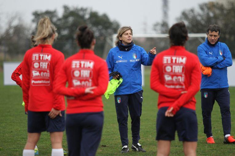 ROME, ITALY - Juanary 16: Italy women session training on Juanary 16 2018 in Viterbo, Italy. (Photo by Paolo Bruno/Getty Images)