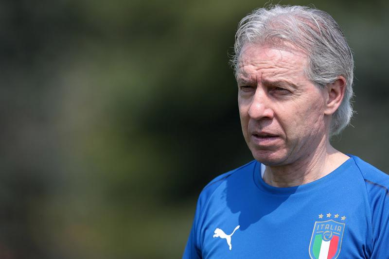 BRESCIA, ITALY - APRIL 24:  Italy head coach Daniele Zoratto looks on before the U16 International Friendly match between Italy and France on April 24, 2018 in Rezzato near Brescia, Italy.  (Photo by Emilio Andreoli/Getty Images)