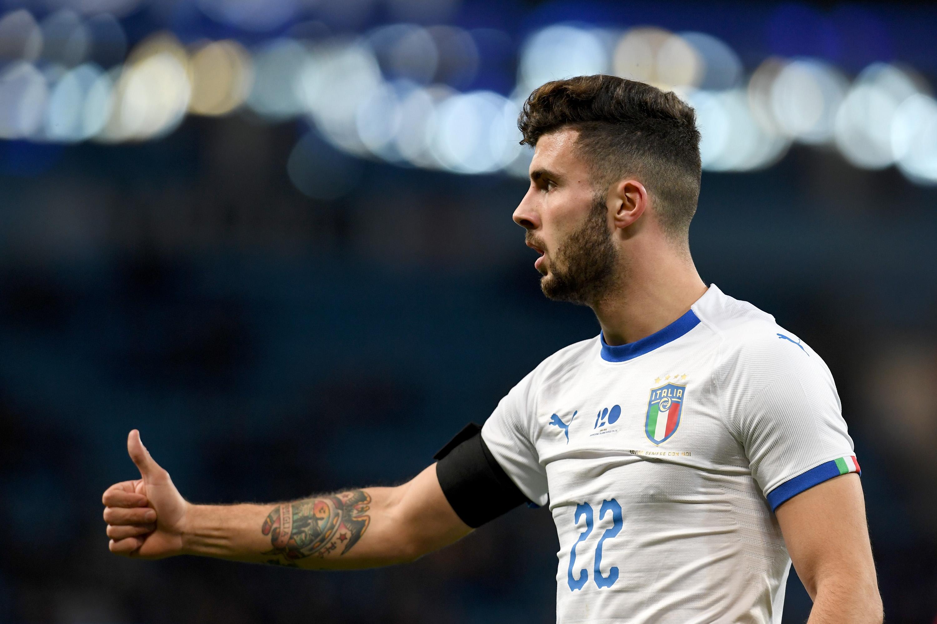 MANCHESTER, ENGLAND - MARCH 23:  Patrick Cutrone of Italy gestures during the International friendly match between Italy and Argentina at Etihad Stadium on March 23, 2018 in Manchester, England.  (Photo by Claudio Villa/Getty Images)
