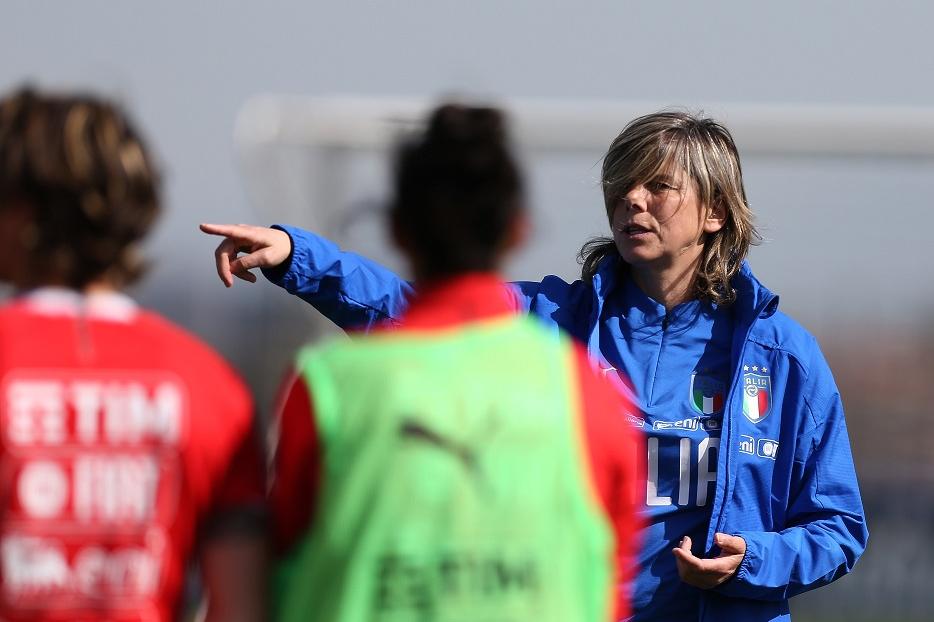 ROME, ITALY - APRIL 03:  Italy women head coach Milena Bertolini attends the Italy women training and portrait session on April 3, 2018 in Rome, Italy.  (Photo by Paolo Bruno/Getty Images)