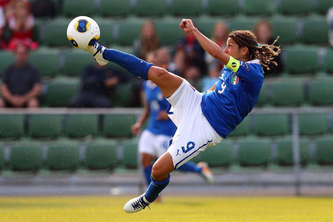 HALMSTAD, SWEDEN - JULY 13:  Patrizia Panico of Italy runs with the ball during the UEFA Women\\'s Euro 2013 group A match between Italy and Denmark at Orjans Vall on July 13, 2013 in Halmstad, Sweden.  (Photo by Martin Rose/Getty Images) *** Local Caption *** Patrizia Panico