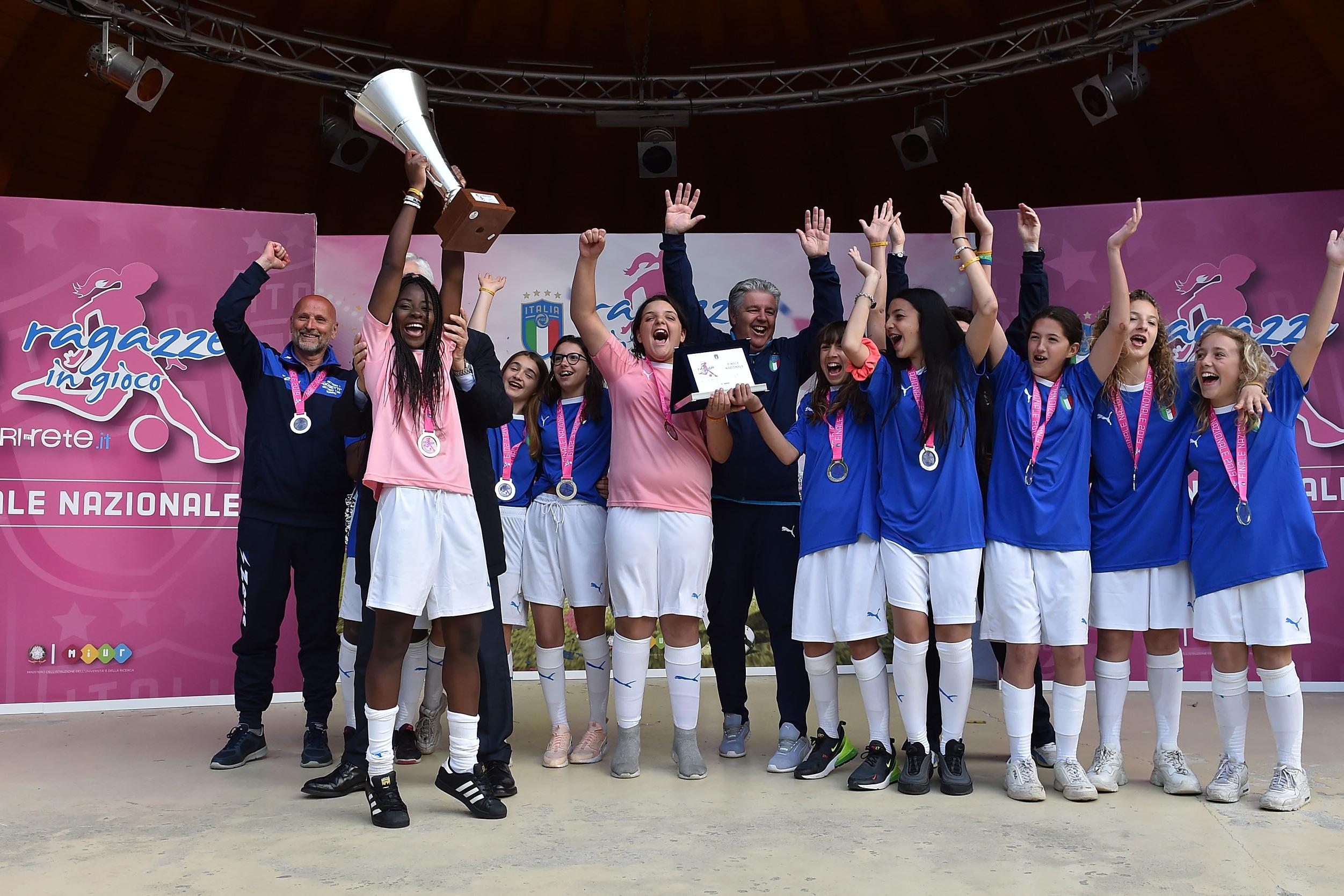 TORTORETO, ITALY - MAY 17:  Team of Piemonte winner of the tournament Ragazze In Gioco - School Students Tournament on May 17, 2019 in Tortoreto, Italy.  (Photo by Giuseppe Bellini/Getty Images)