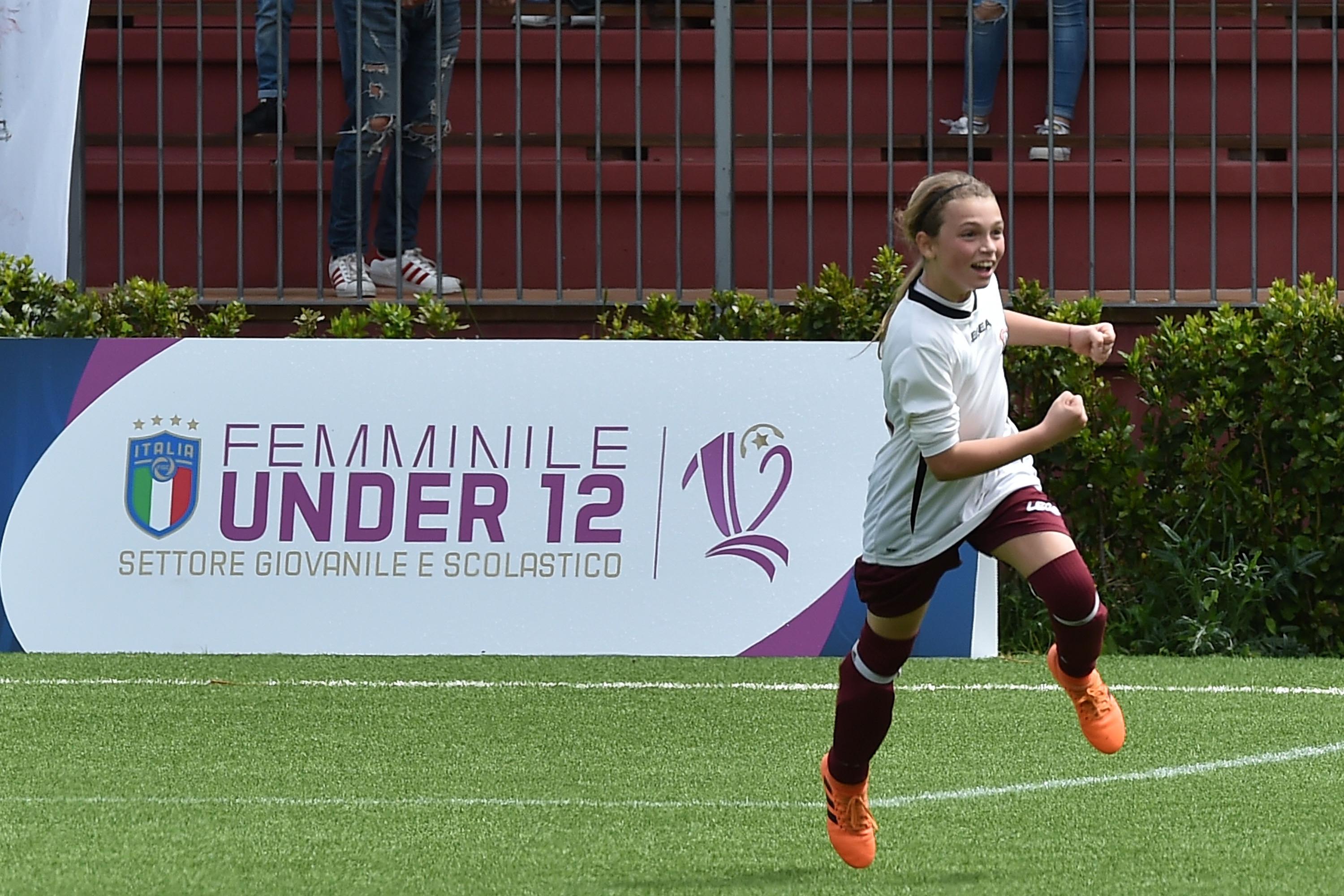 CORCIANO, ITALY - MAY 19:  Player of Livorno celebrates after scoring a goal during the match between Sassuolo and Livorno during Danone Nations Cup  on May 19, 2019 in Corciano, Italy.  (Photo by Giuseppe Bellini/Getty Images)