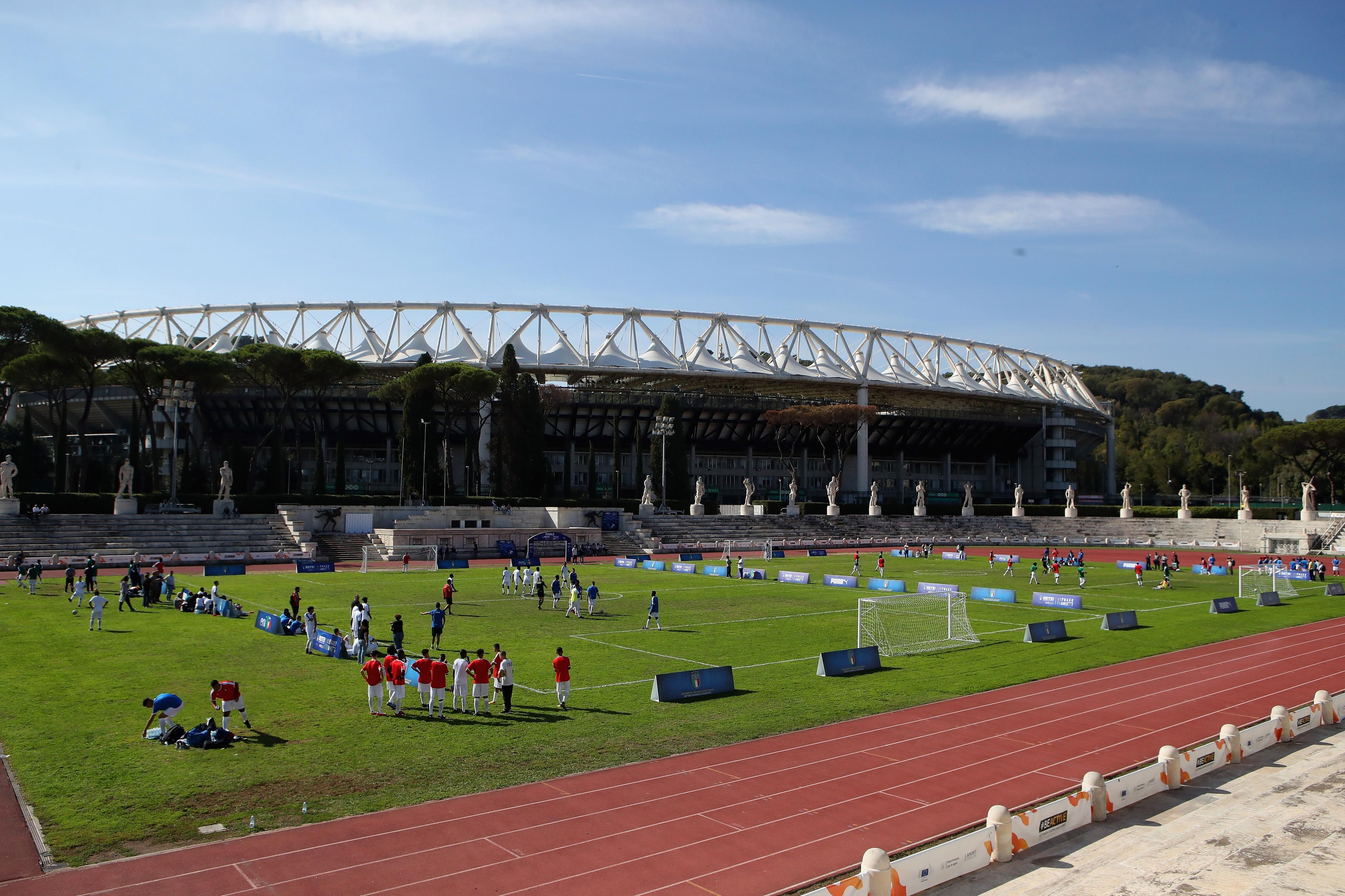 ROME, ITALY - OCTOBER 14: A general view of the Stadio dei Marmi during the FIGC 'Progetto Rete- Refugee Team' tournament at Foro Italico on October 14, 2022 in Rome, Italy. (Photo by Paolo Bruno/Getty Images)