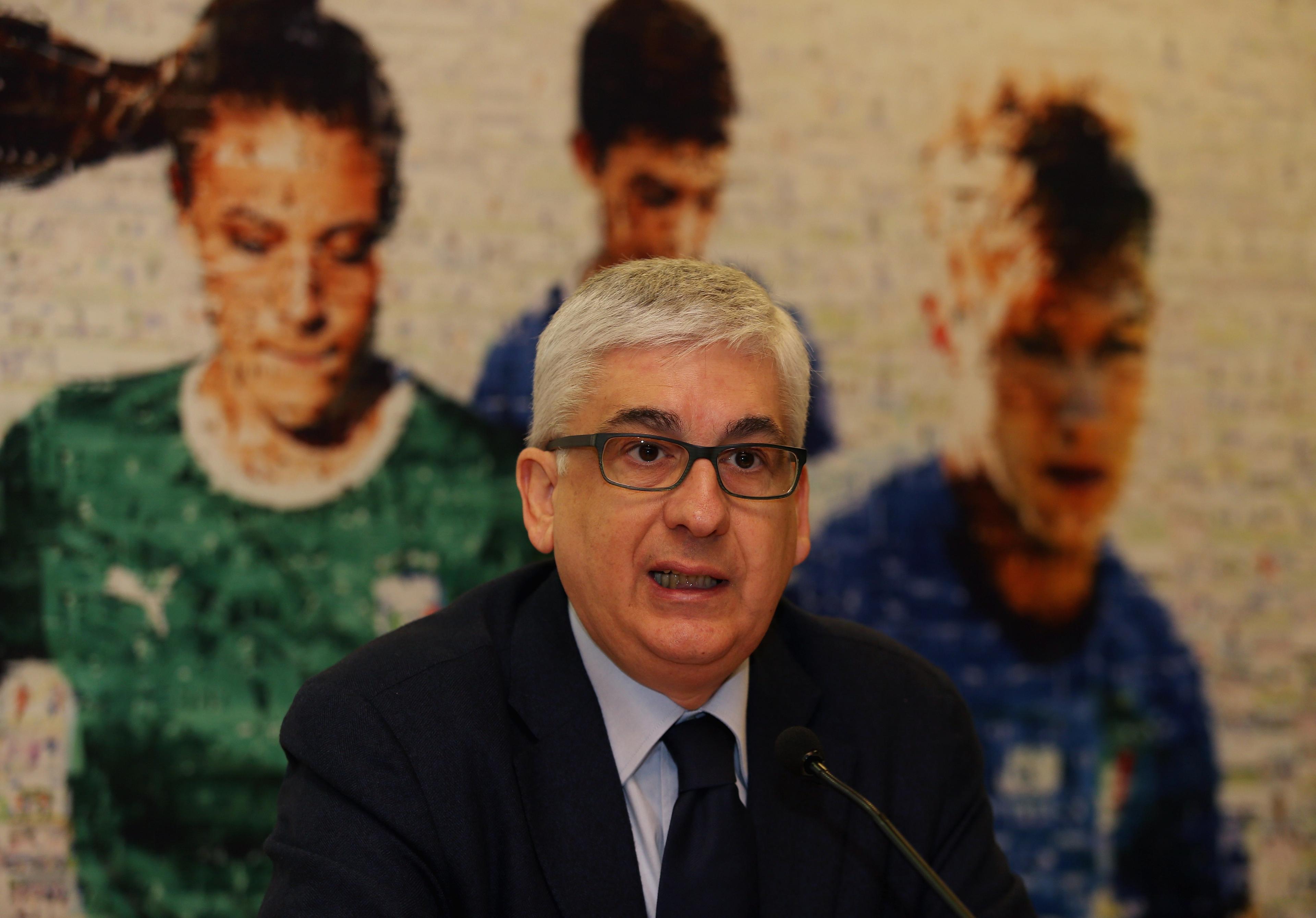 ROME, ITALY - FEBRUARY 17: FIGC-SGS President Vito Tisci attends the FIGC, Lega Seria A and Lega Serie B youth teams managers meeting at Stadio Olimpico on February 17, 2020 in Rome, Italy. (Photo by Paolo Bruno/Getty Images) *** Local Caption *** Vito Tisci