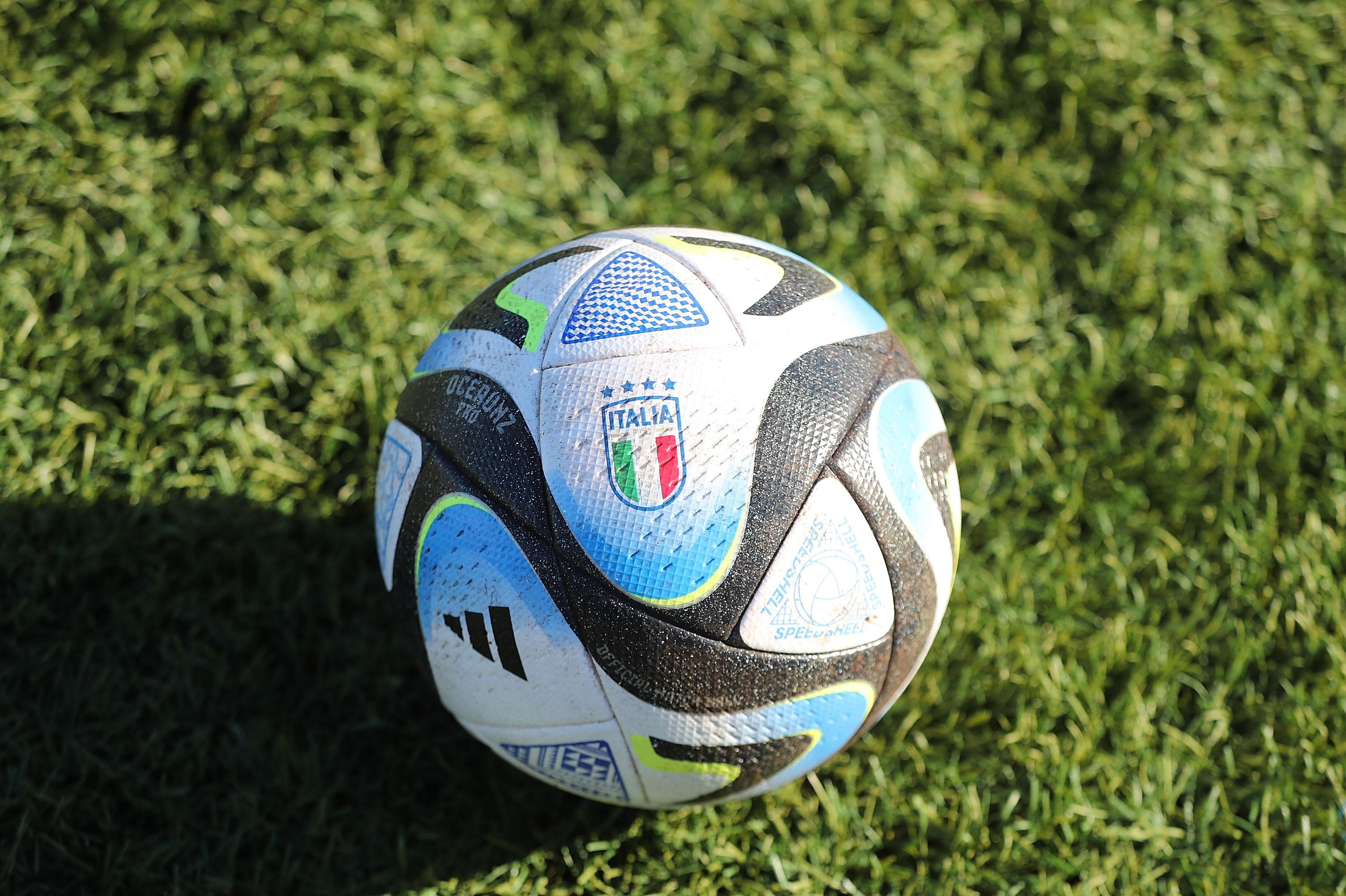 FLORENCE, ITALY - JANUARY 24: The new ball ADIDAS of Italy during the International Friendly match between Italy U15 and Albania U15 on January 24, 2023 in Florence, Italy. (Photo by Gabriele Maltinti/Getty Images)