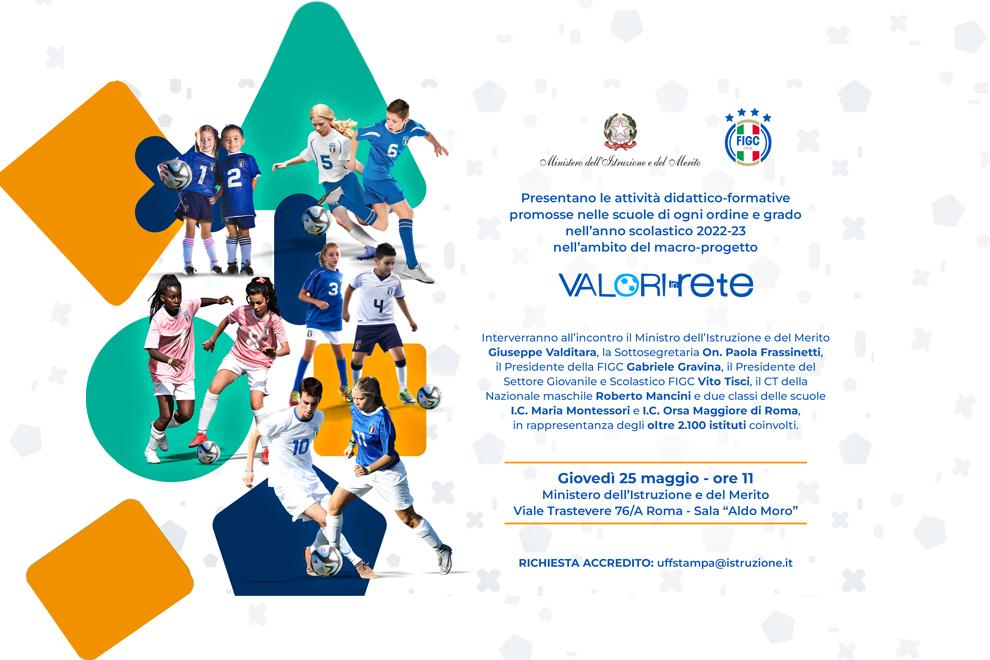 'Valori in Rete', giovedì 25 maggio al Ministero dell'Istruzione e del Merito la presentazione dei progetti scolastici della FIGC