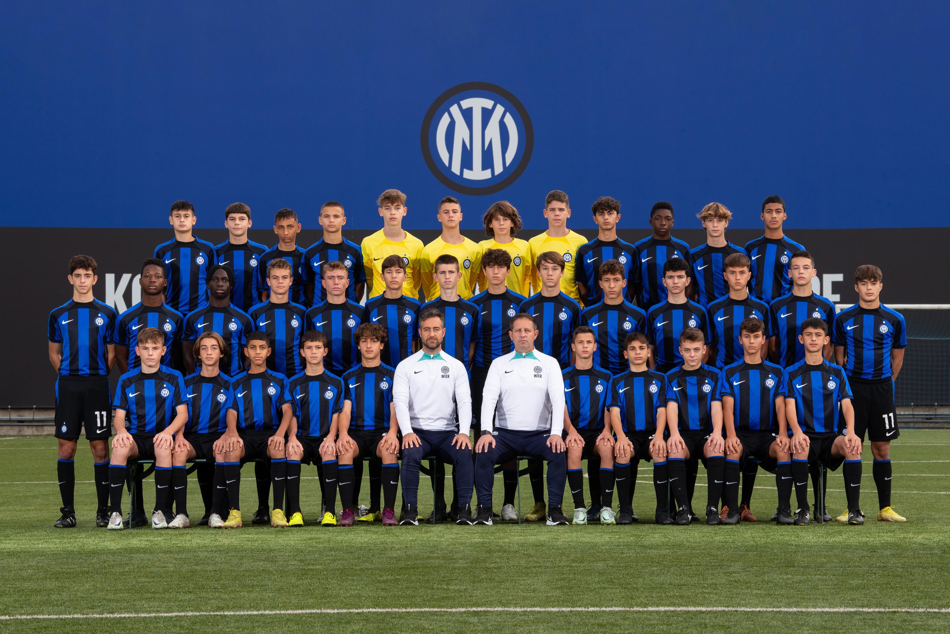 Team of FC Internazionale U14 pose for a picture at Konami Youth Development Center on October 22, 2022 in Milan, Italy. (Photo by Mattia Pistoia - Inter/Inter via Getty Images)