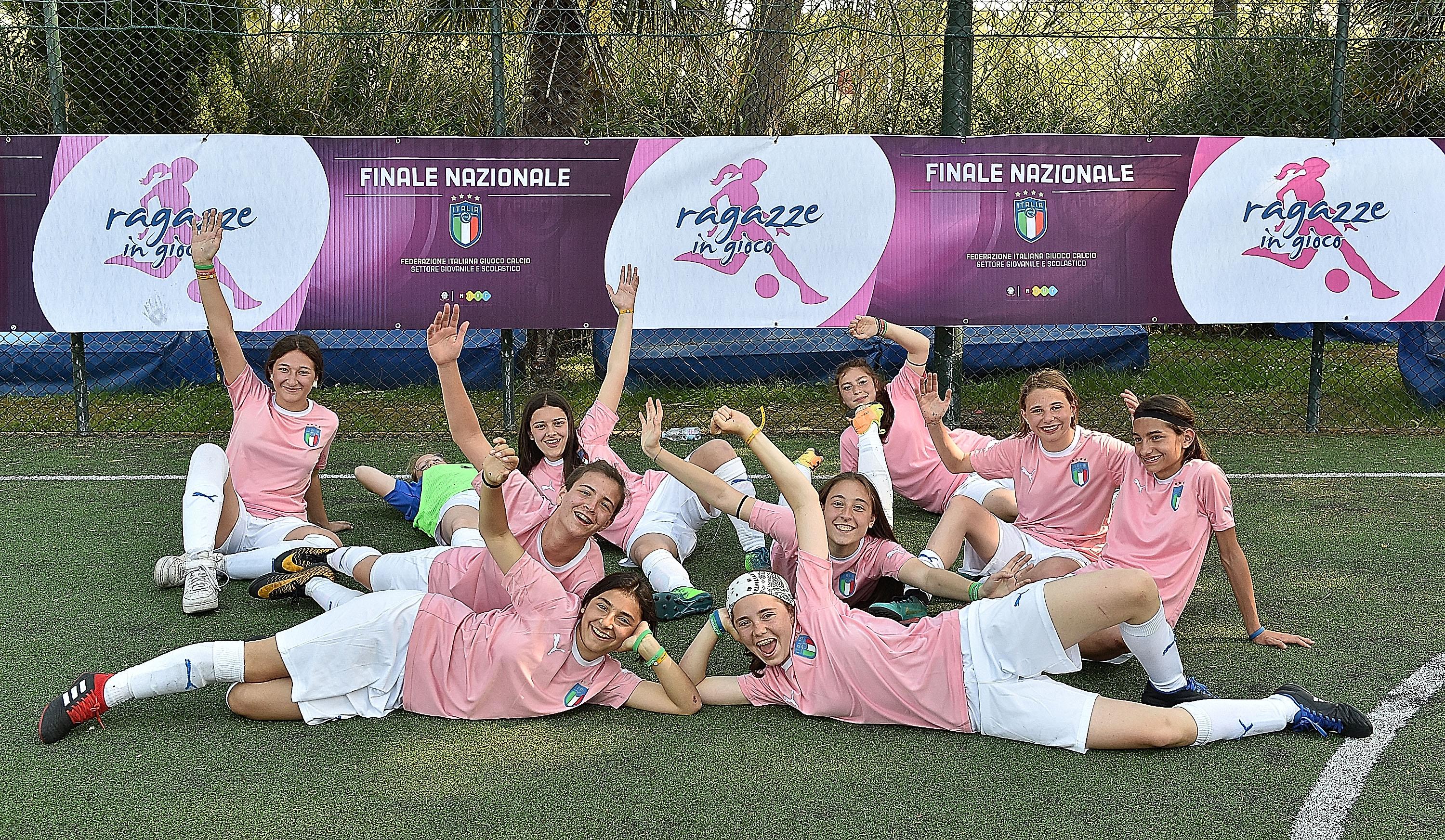 TORTORETO, ITALY - MAY 17: Team of Molise prior the match between Molise and Calabria after Ragazze In Gioco - School Students Tournament on May 17, 2019 in Tortoreto, Italy. (Photo by Giuseppe Bellini/Getty Images)