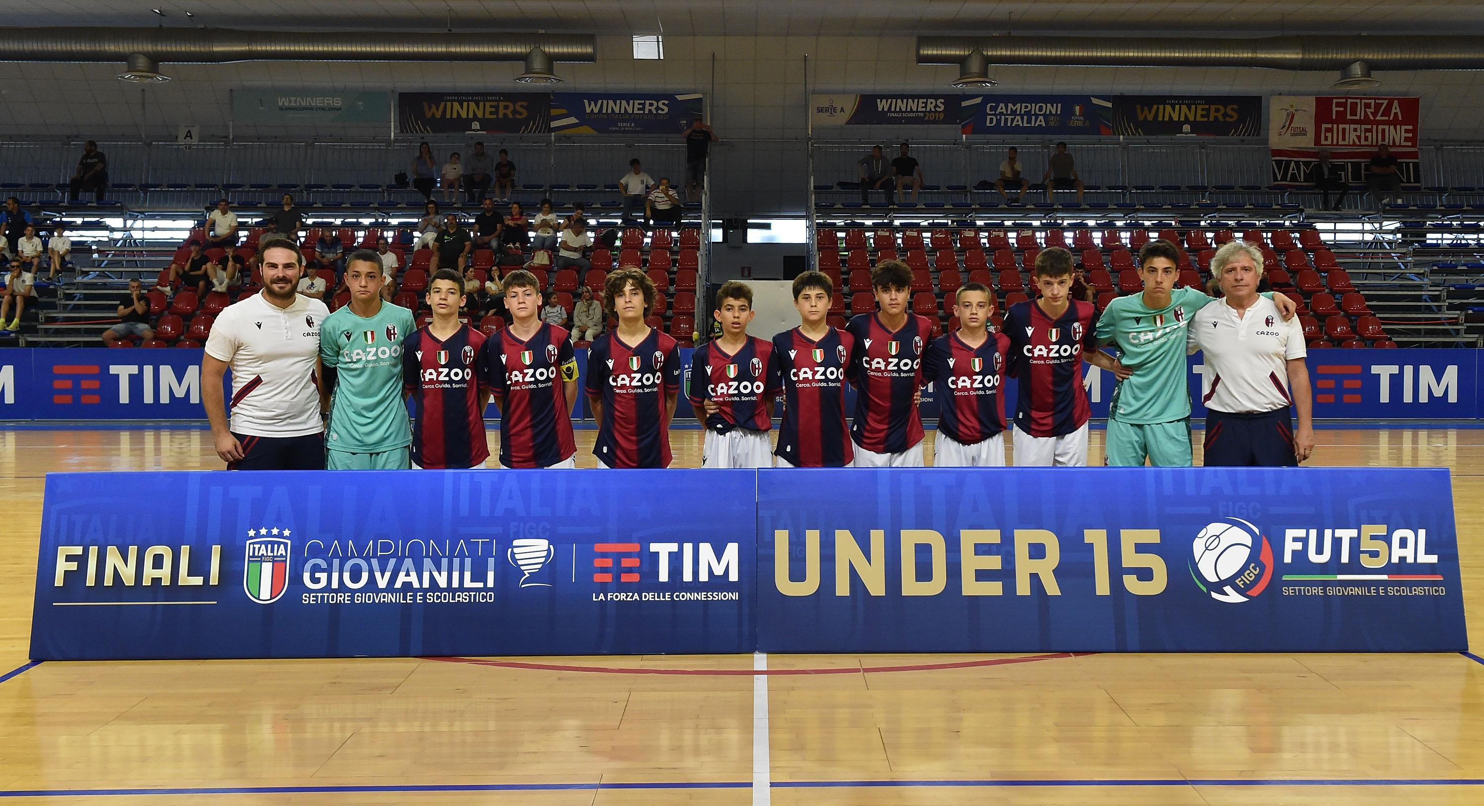 PESARO, ITALY - JUNE 03: Team of Bologna U15 prior the mach between Bologna U15 and Segato U15 at Palacampanara on June 3, 2023 in Pesaro, Italy. (Photo by Giuseppe Bellini/Getty Images)