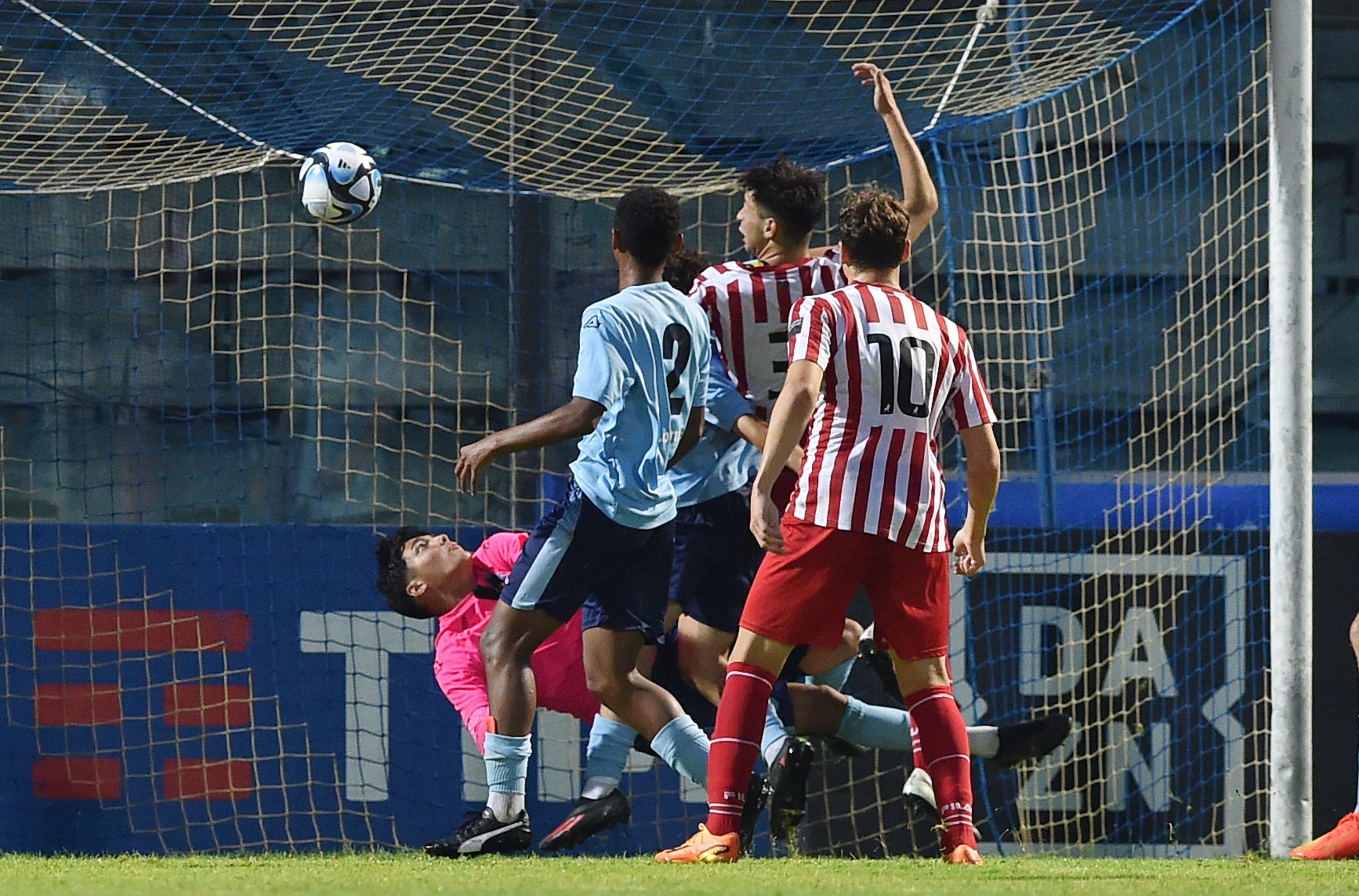 FERMO, ITALY - JUNE 14: Alessandro Zorzi of Vicenza scores opening goal during the Serie C U17 Final match between Albinoleffe and Vicenza at Stadio Bruno Recchioni on June 14, 2023 in Fermo, Italy. (Photo by Giuseppe Bellini/Getty Images) *** Local Caption *** Alessandro Zorzi