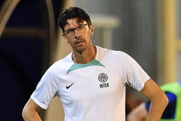 SAN BENEDETTO DEL TRONTO, ITALY - JUNE 11: Andrea Zanchetta head coach of FC Internazionale looks on during the Serie A e B U18 Semifinal match between Sassuolo and FC Internazionale at Stadio Riviera delle Palme on June 11, 2023 in San Benedetto del Tronto, Italy. (Photo by Giuseppe Bellini/Getty Images)
