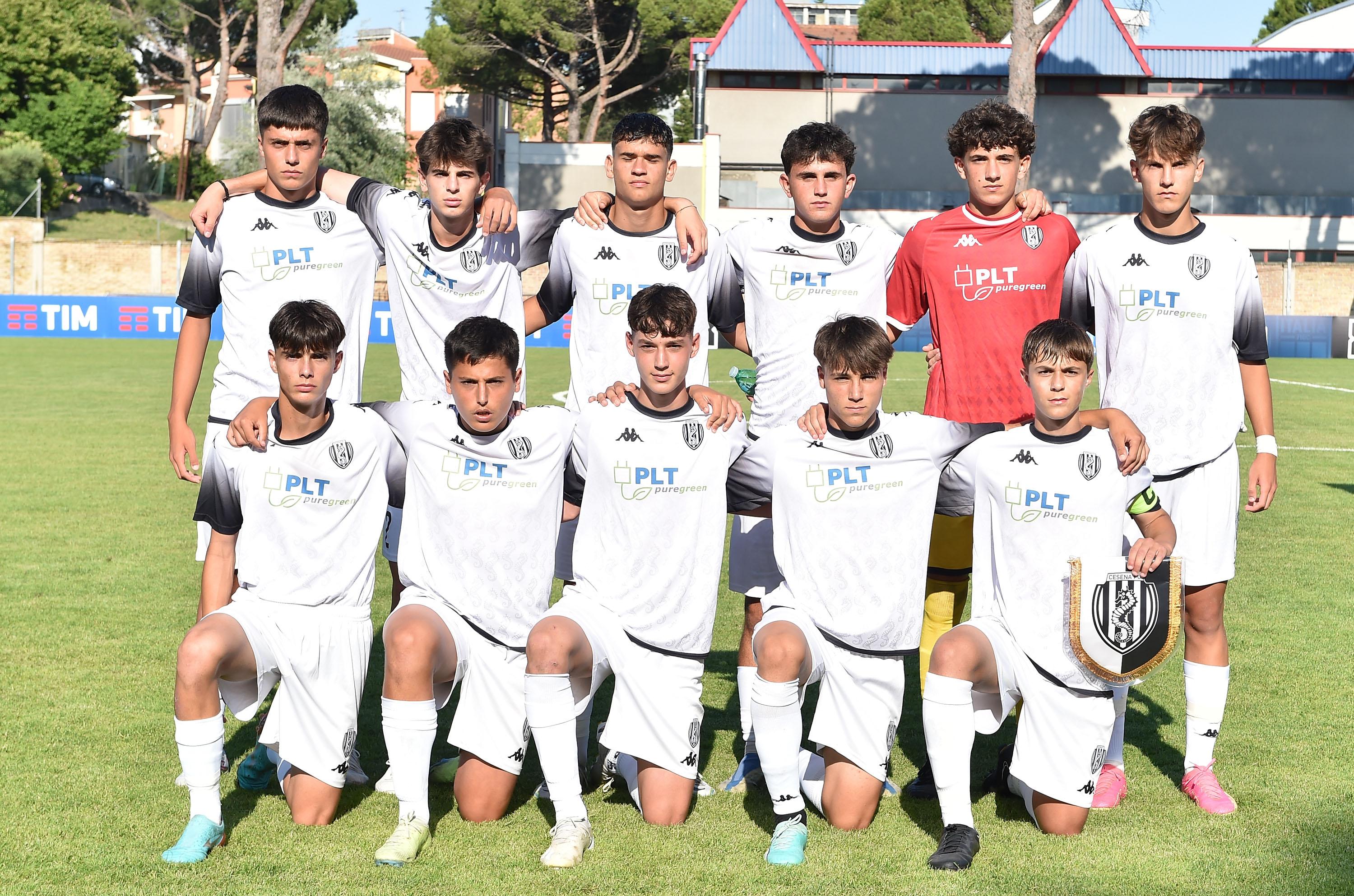 TOLENTINO, ITALY - JUNE 16: Team of Cesena prior Serie C U16 Final match between Cesena and Vicenza on June 16, 2023 in Tolentino, Italy. (Photo by Giuseppe Bellini/Getty Images)