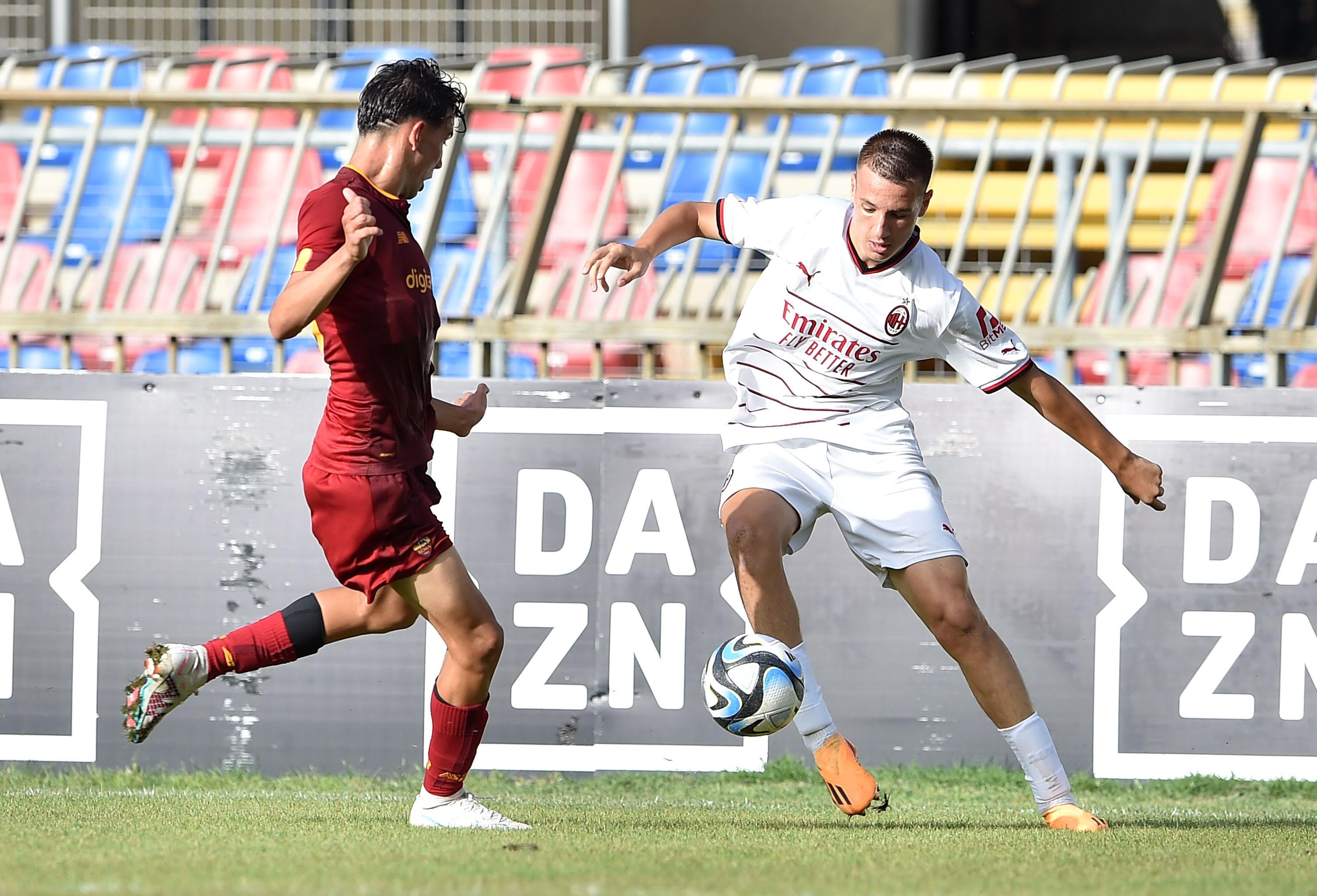 SAN BENEDETTO DEL TRONTO, ITALY - JUNE 21: during the Serie A e B U17 Semifinal match between AS Roma and AC Milan at Stadio Riviera delle Palme on June 21, 2023 in San Benedetto del Tronto, Italy. (Photo by Giuseppe Bellini/Getty Images)