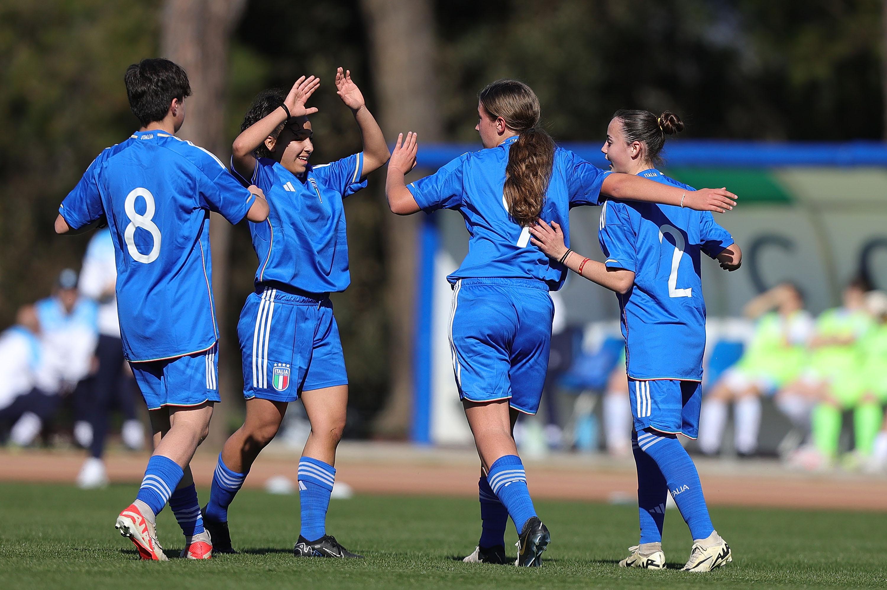 TIRRENIA, ITALY - MARCH 7: <> during the International friendly match between Italy U15 Women v San Marino U15 Women on March 7, 2024 in Tirrenia, Italy. (Photo by Gabriele Maltinti/Getty Images)