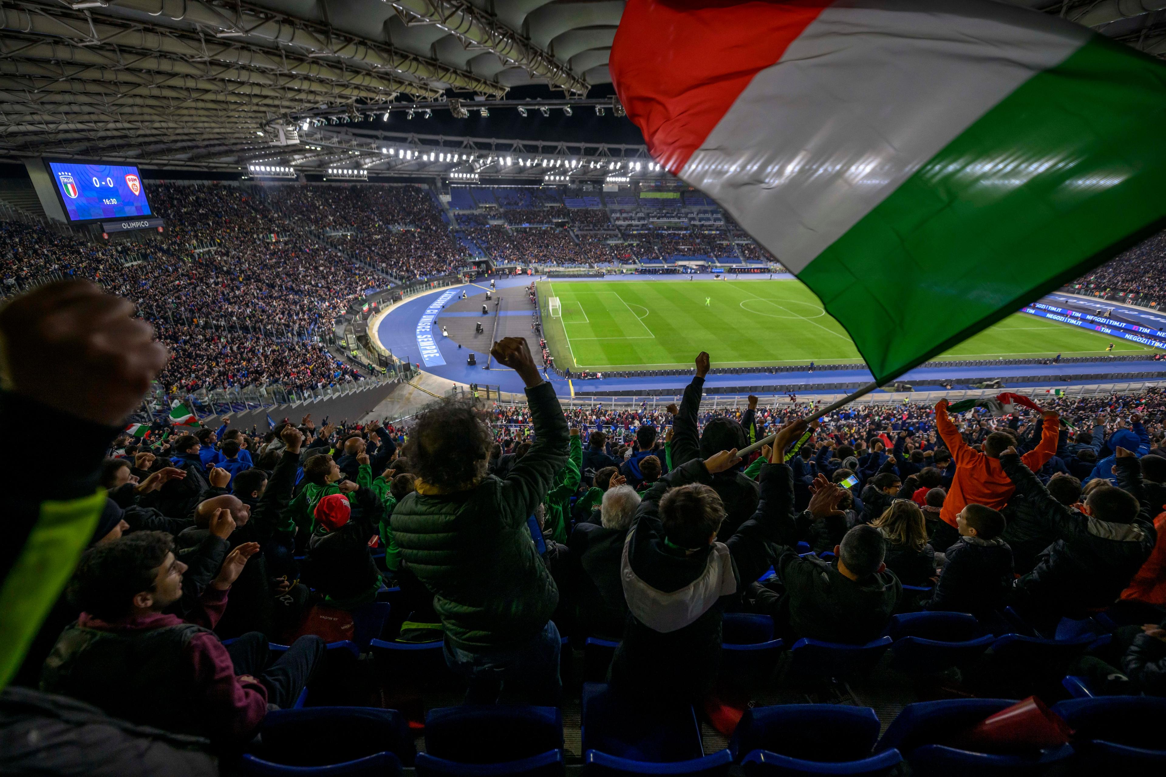 ROME, ITALY - NOVEMBER 17: <<enter caption here>> during the UEFA EURO 2024 European qualifier match between Italy and North Macedonia at Stadio Olimpico on November 17, 2023 in Rome, Italy. (Photo by Antonio Masiello/Getty Images)