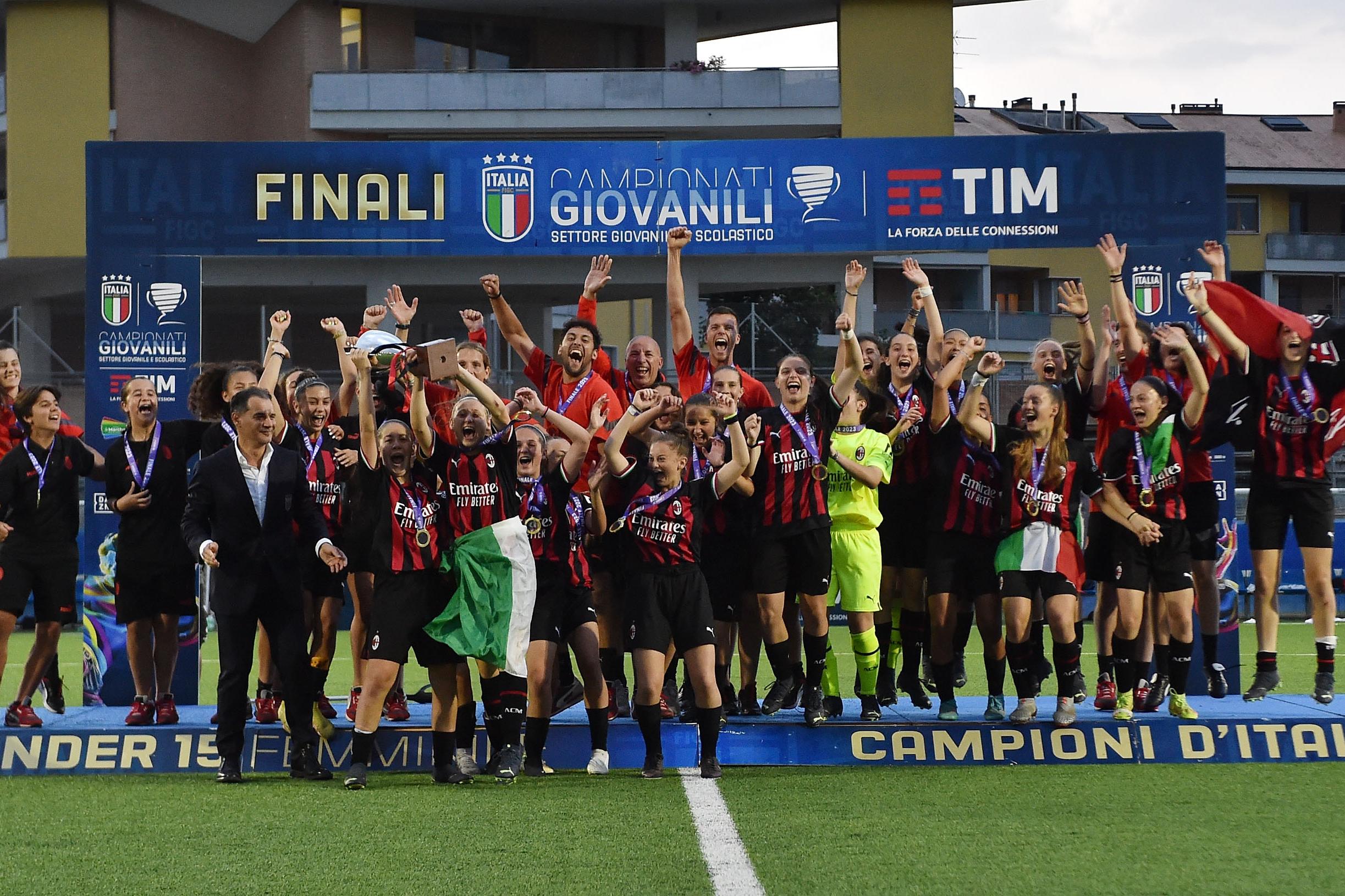 Under 15 femminile, l'ultimo scudetto delle Finali Giovanili TIM è del Milan. Derby alle rossonere, primo titolo di categoria