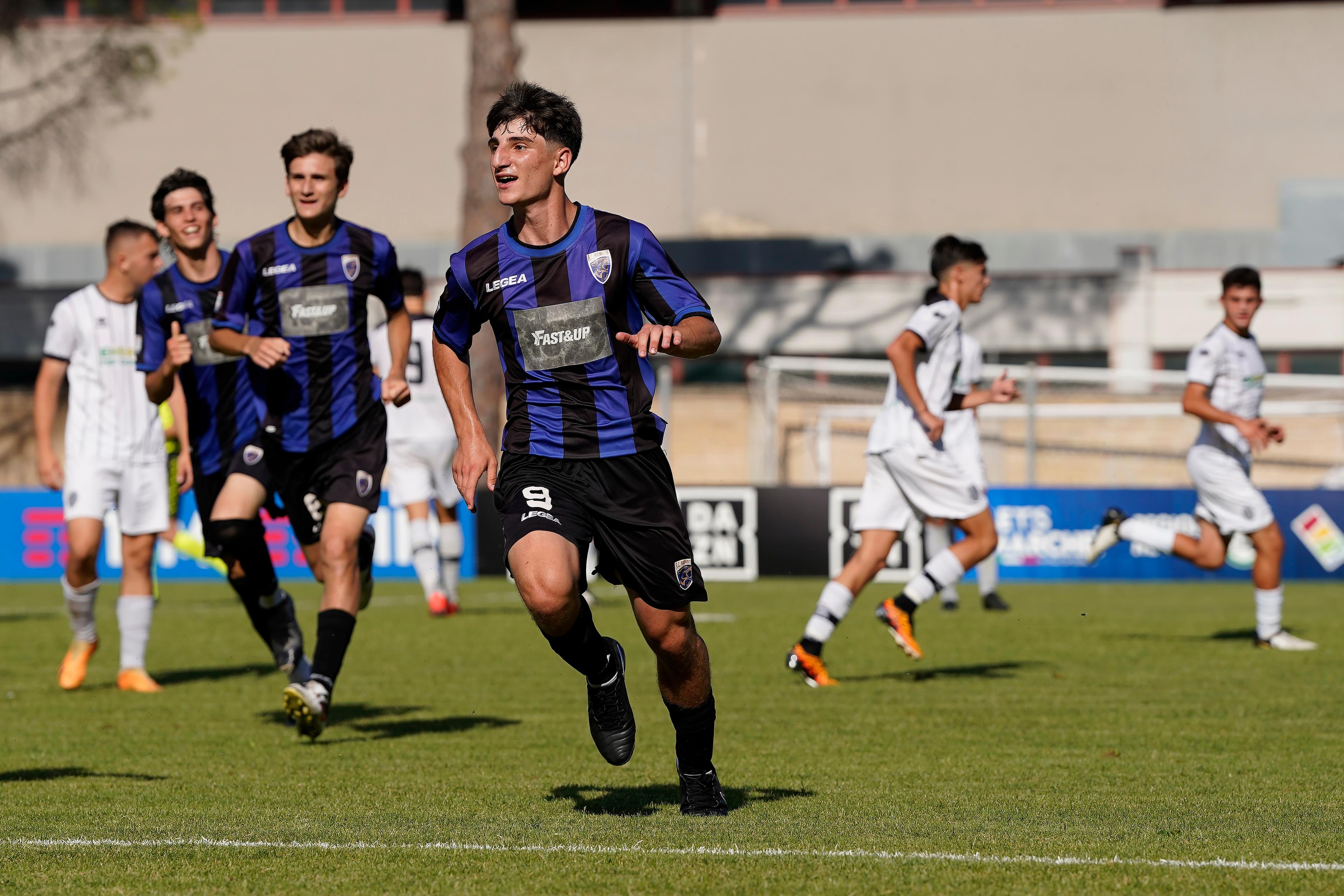 TOLENTINO, ITALY - JUNE 16: Marco Carta of Renate U17 celebrate after scoring a goal during the U17 Serie C match between Renate and Cesena at on June 16, 2024 in Tolentino, Italy. (Photo by Danilo Di Giovanni/Getty Images)