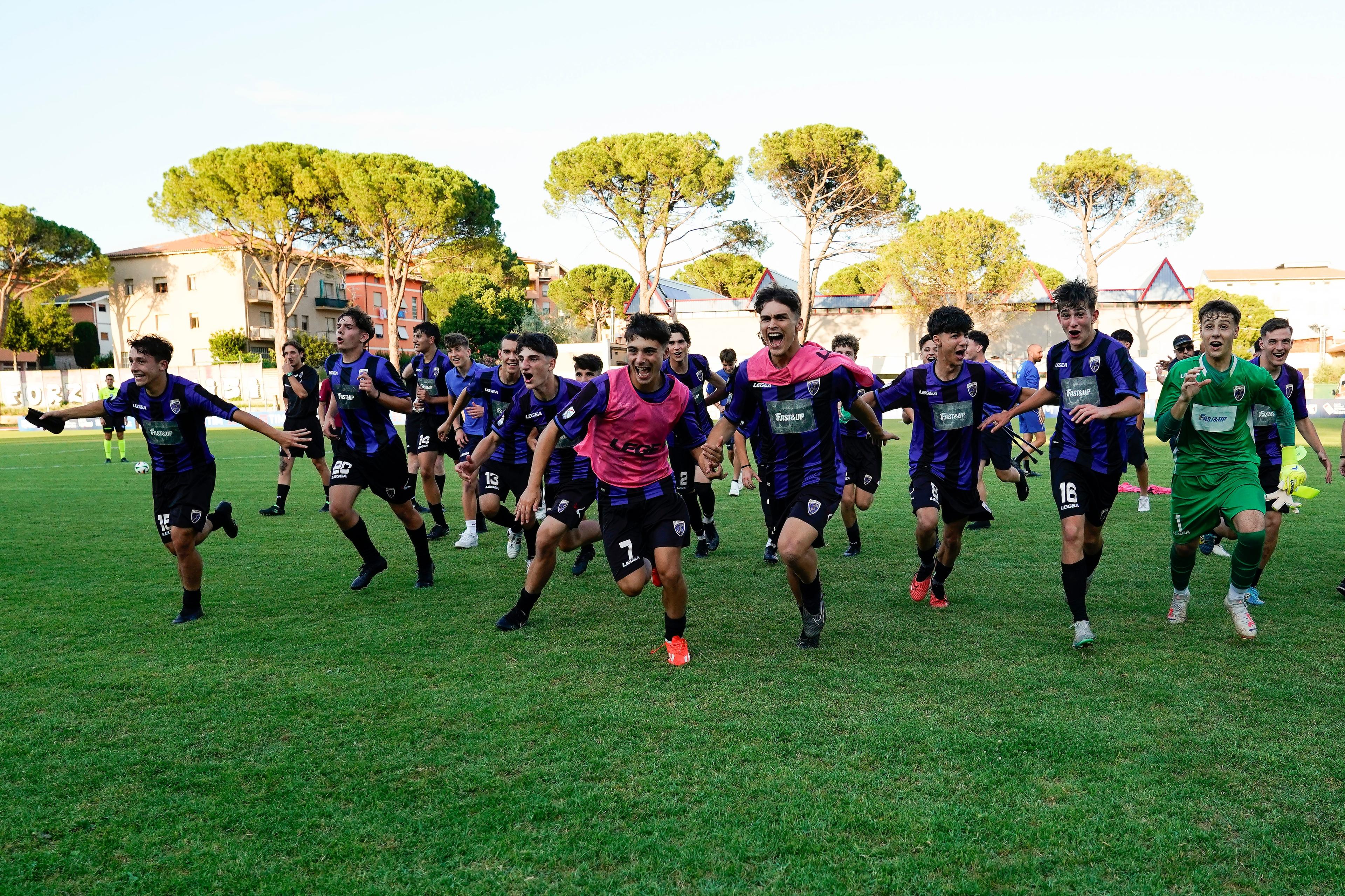 TOLENTINO, ITALY - JUNE 16: Renate U17 player celebrate the victory of the U17 Serie C match between Renate and Cesena at on June 16, 2024 in Tolentino, Italy. (Photo by Danilo Di Giovanni/Getty Images)