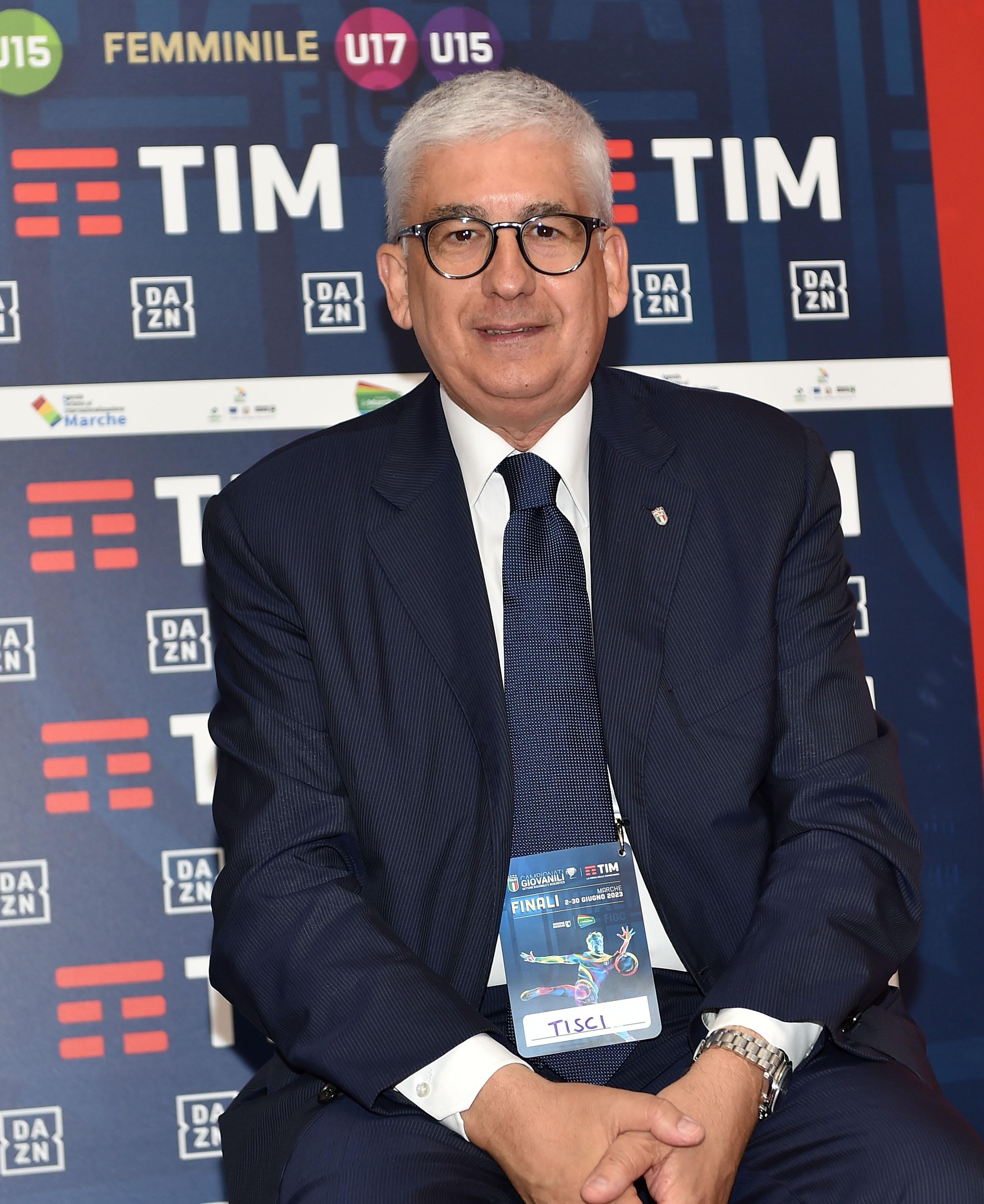 ANCONA, ITALY - JUNE 23: Vito Roberto Tisci President of the FIGC Youth and School Sector during the U17 Serie A e B Final match between AS Roma and FC Internazionale at Del Conero Stadium on June 23, 2023 in Ancona, Italy. (Photo by Giuseppe Bellini/Getty Images) *** Local Caption *** Vito Roberto Tisci