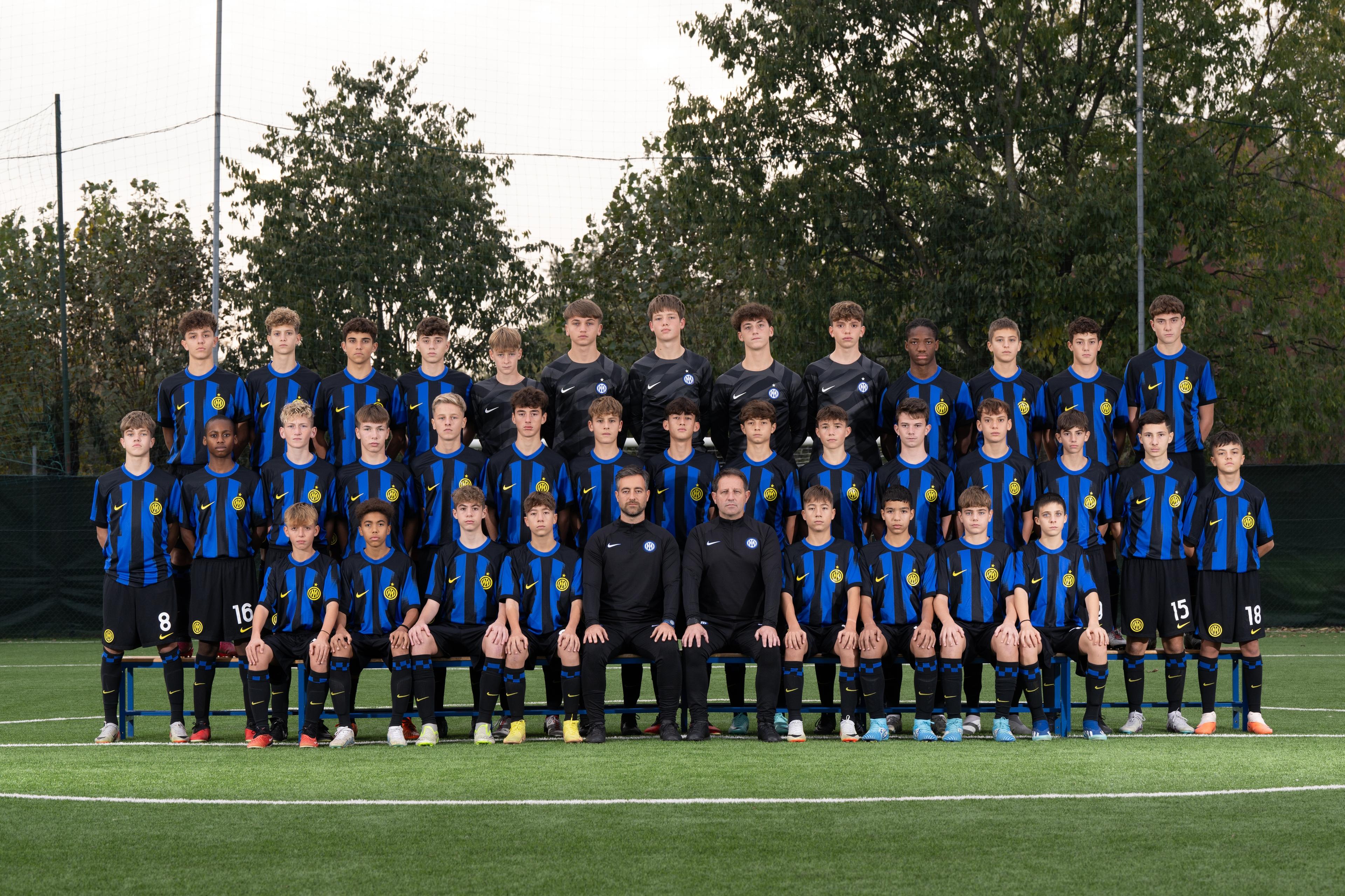 MILAN, ITALY - NOVEMBER 16: FC Internazionale portrait session (team picture) of Youth Sector Team U14 at Accademia Inter on November 16, 2023 in Milan, Italy. (Photo by Mattia Pistoia - Inter/Inter via Getty Images)