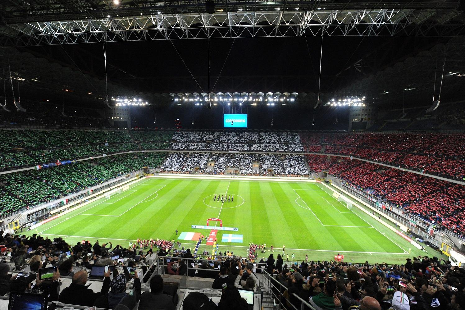 MILAN, ITALY - NOVEMBER 13:  A general view during the FIFA 2018 World Cup Qualifier Play-Off: Second Leg between Italy and Sweden at San Siro Stadium on November 13, 2017 in Milan, .  (Photo by Dino Panato/Getty Images)
