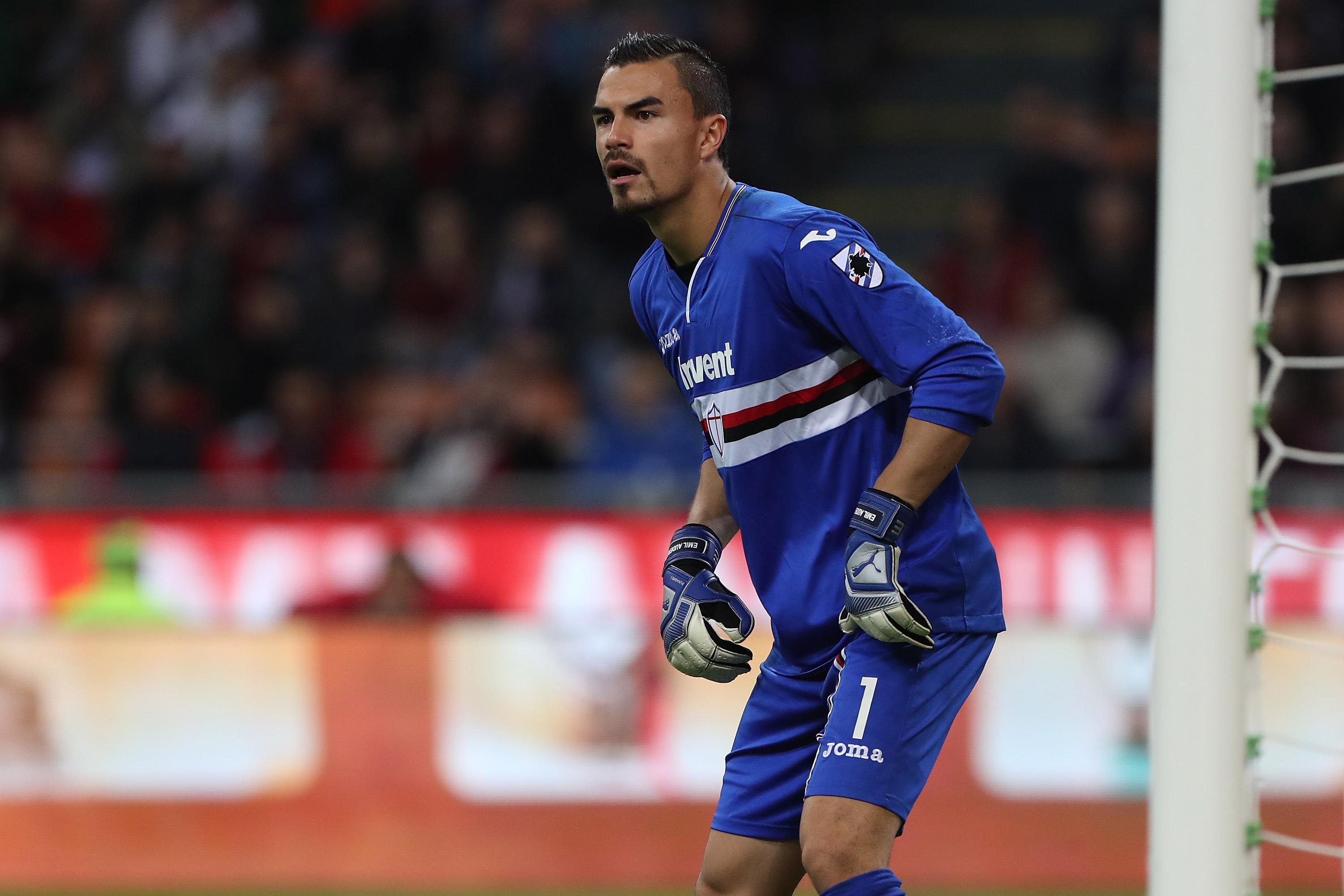 MILAN, ITALY - OCTOBER 28: Emil Audero of UC Sampdoria looks on during the Serie A match between AC Milan and UC Sampdoria at Stadio Giuseppe Meazza on October 28, 2018 in Milan, Italy. (Photo by Marco Luzzani/Getty Images)