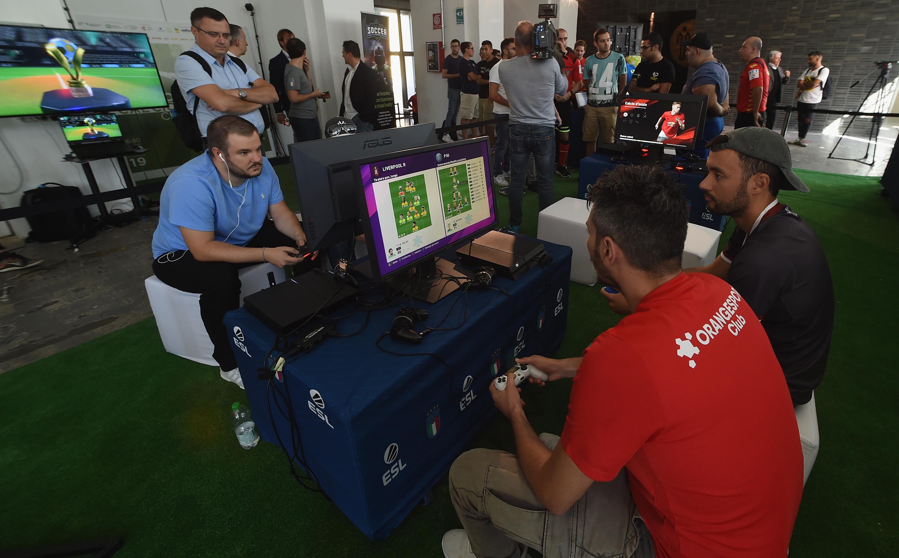 MILAN, ITALY - SEPTEMBER 30: Atmosphere during the Italy eFootball Pro Evolution Soccer 2020 Team Selection at BASE Milano on September 30, 2019 in Milan, Italy. (Photo by Pier Marco Tacca/Getty Images)