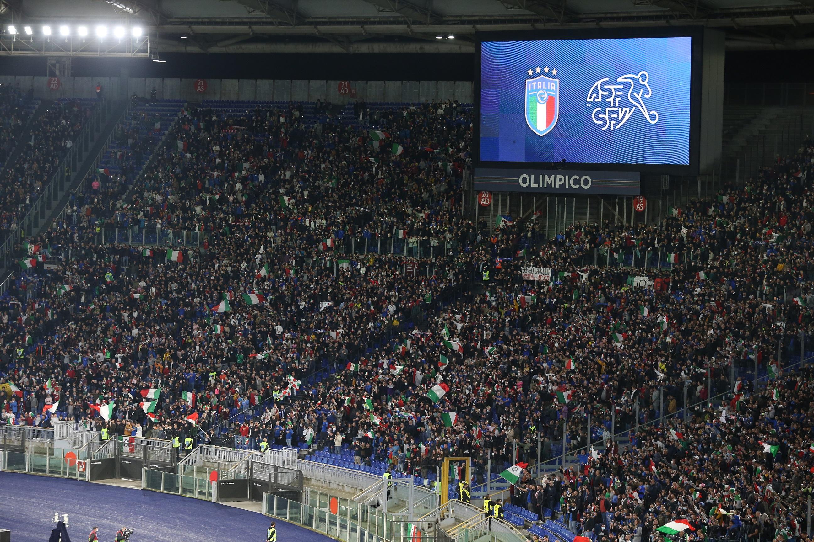 ROME, ITALY - NOVEMBER 12: The 2022 FIFA World Cup Qualifier match between Italy and Switzerland at Stadio Olimpico on November 12, 2021 in Rome, Italy. (Photo by Paolo Bruno/Getty Images)