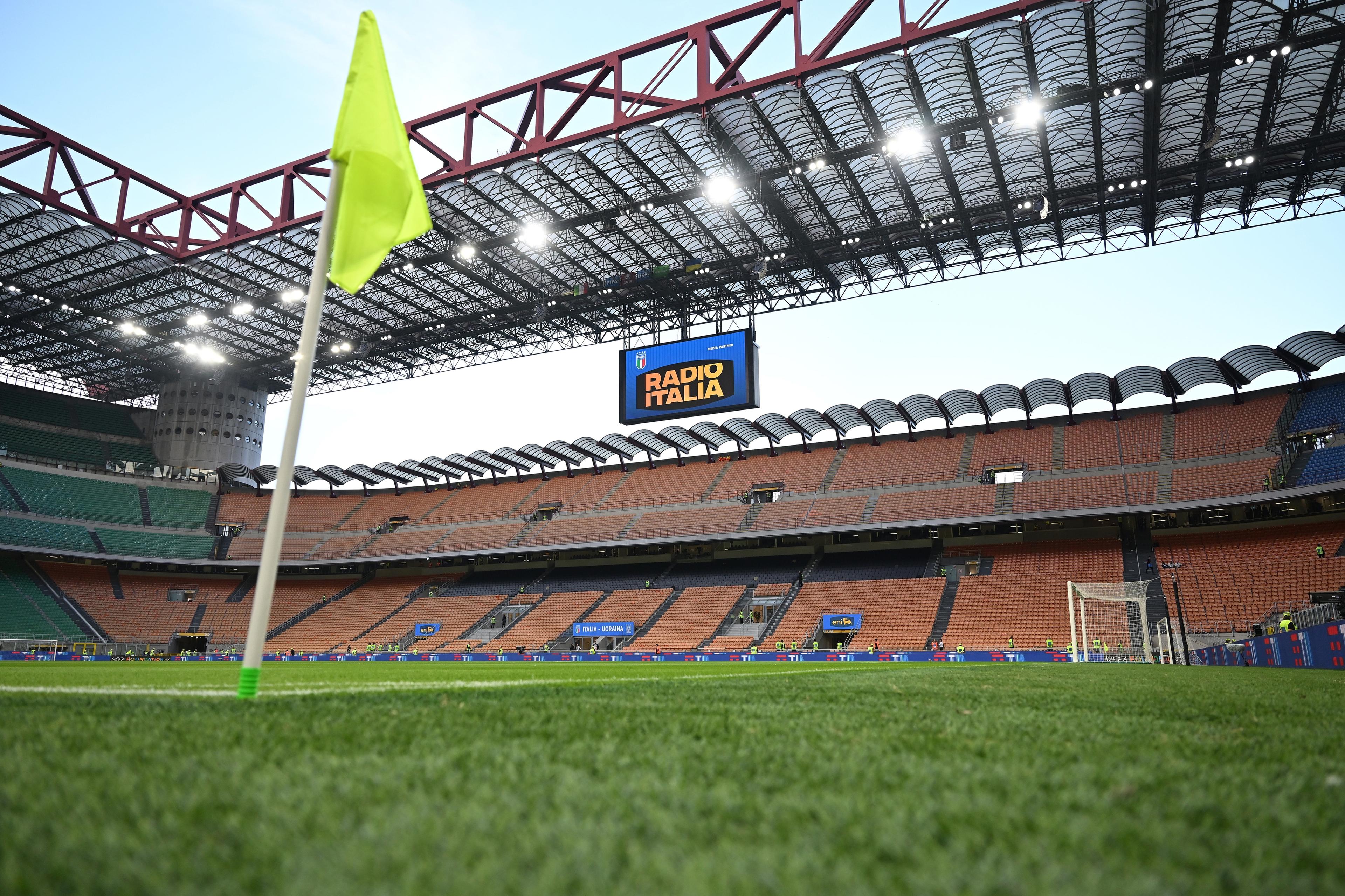 MILAN, ITALY - SEPTEMBER 12: A general view inside the stadium before the UEFA EURO 2024 European qualifier match between Italy and Ukraine at Stadio San Siro on September 12, 2023 in Milan, Italy. (Photo by Claudio Villa/Getty Images)