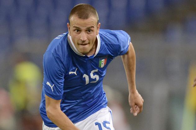 ROME, ITALY - AUGUST 14:  Luca Antonelli of Italy in action during the international friendly match between Italy v Argentina at Stadio Olimpico on August 14, 2013 in Rome, Italy.  (Photo by Claudio Villa/Getty Images)