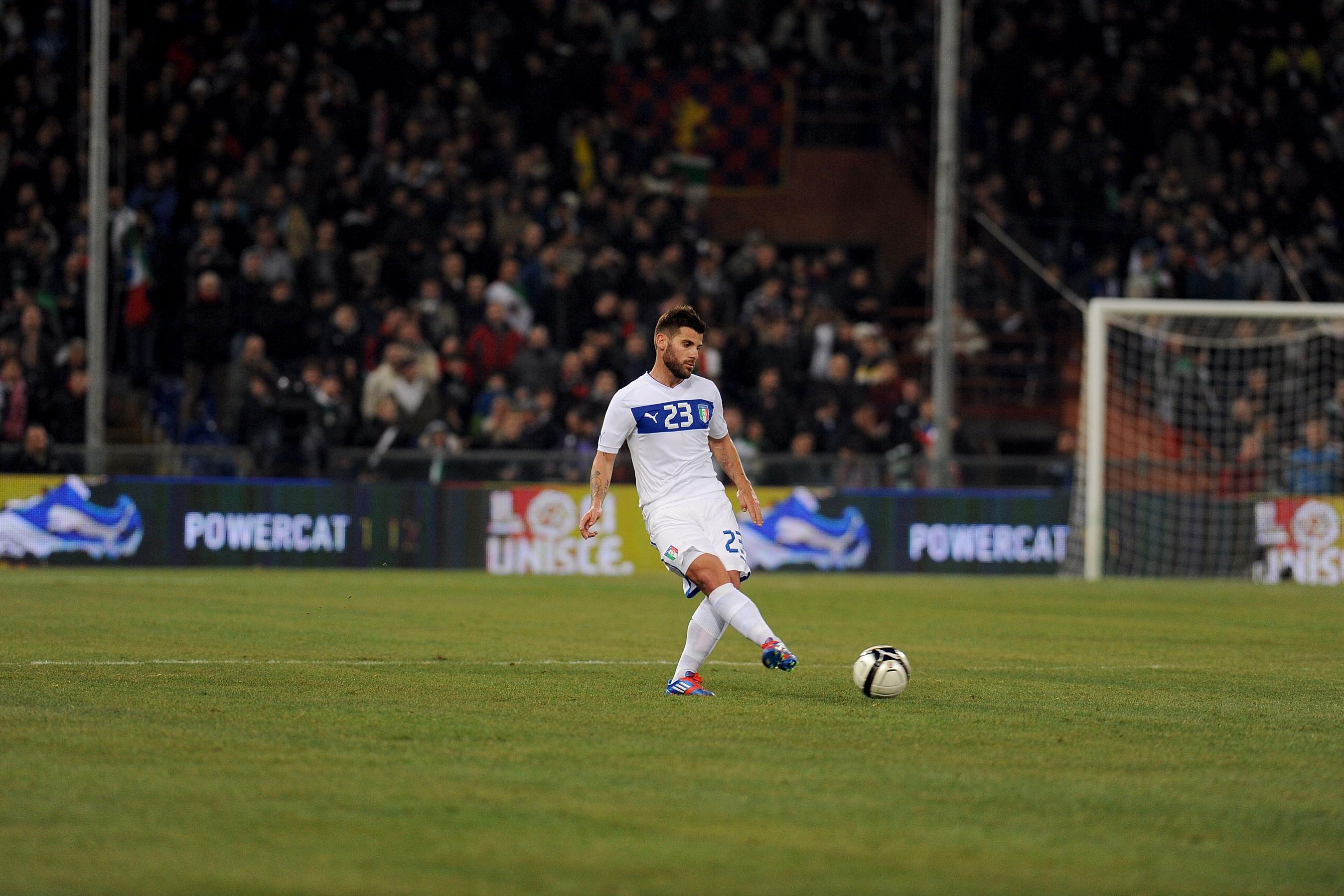 GENOA, ITALY - FEBRUARY 29:  International friendly match between Italy and USA at Luigi Ferraris Stadium on February 29, 2012 in Genoa, Italy. PUMA  (Photo by Valerio Pennicino/Getty Images)