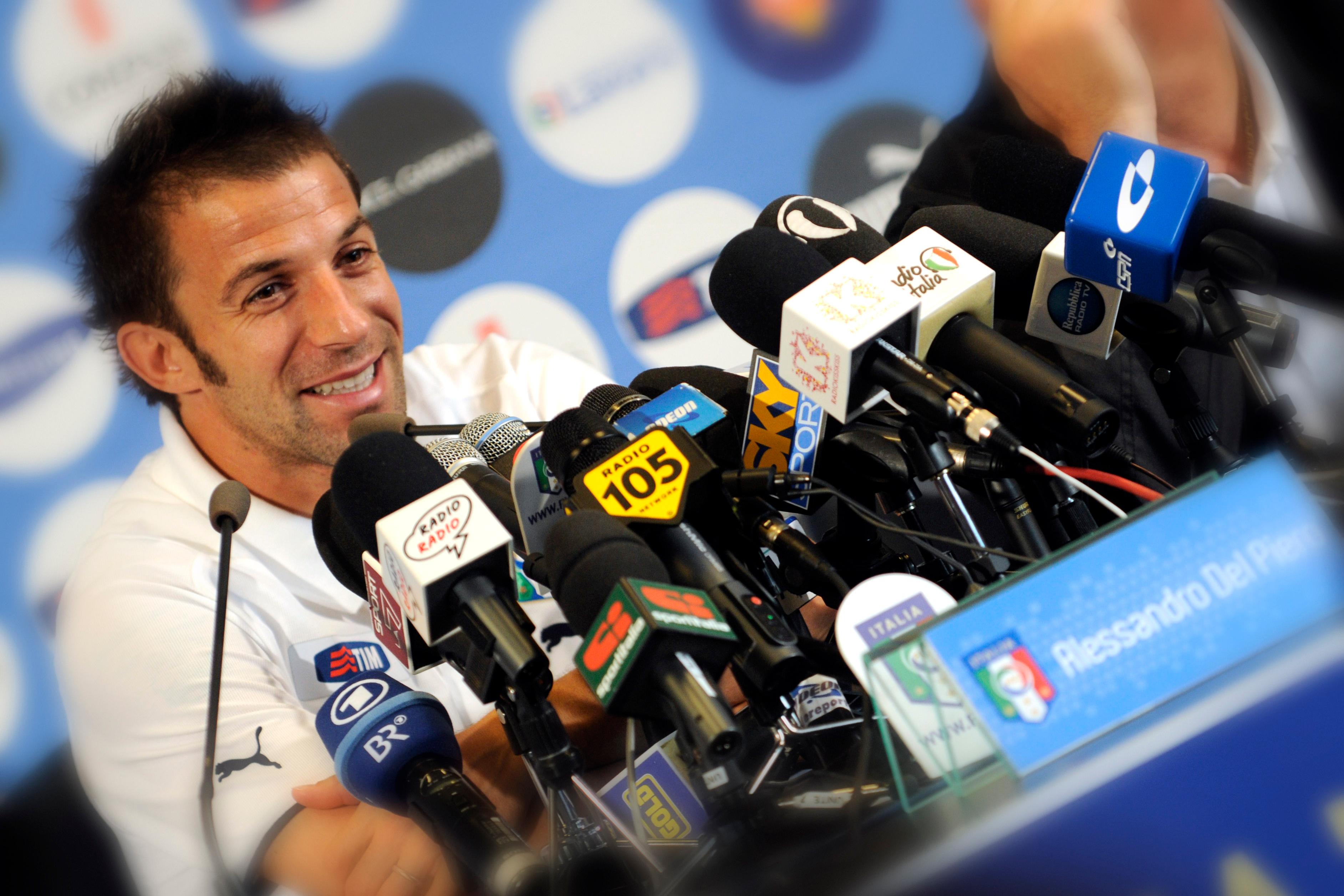 BADEN 07 JUIN 2008, Italy team at Baden. Alessandro DEL PIERO during the press conference. Photo CLAUDIO VILLA/Grazia Neri.
