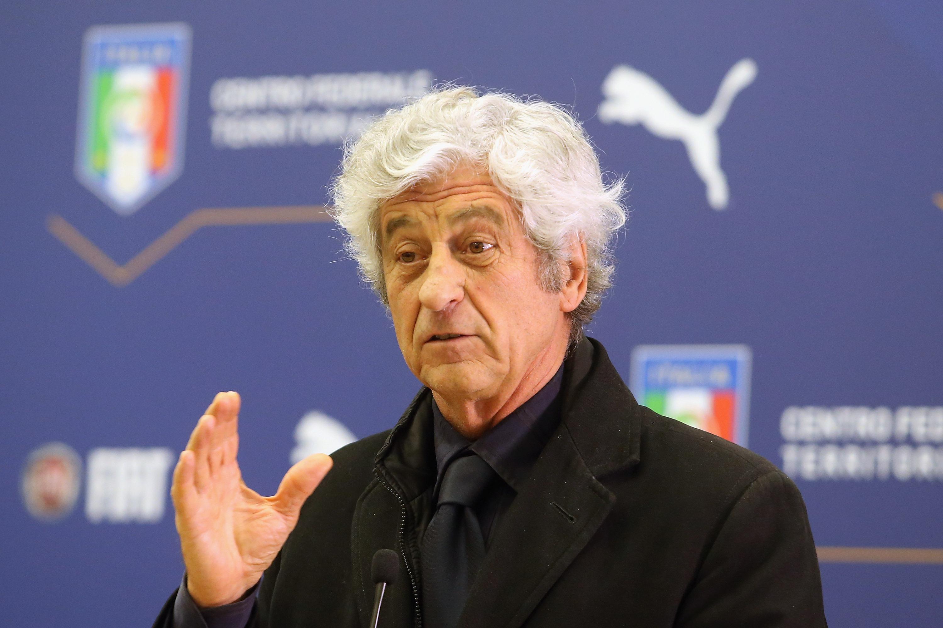 CATANZARO, ITALY - FEBRUARY 29: Gianni Rivera of FIGC during the presentation of a new federal training center in Catanzaro on February 29, 2016 in Catanzaro, Italy.  (Photo by Maurizio Lagana/Getty Images)