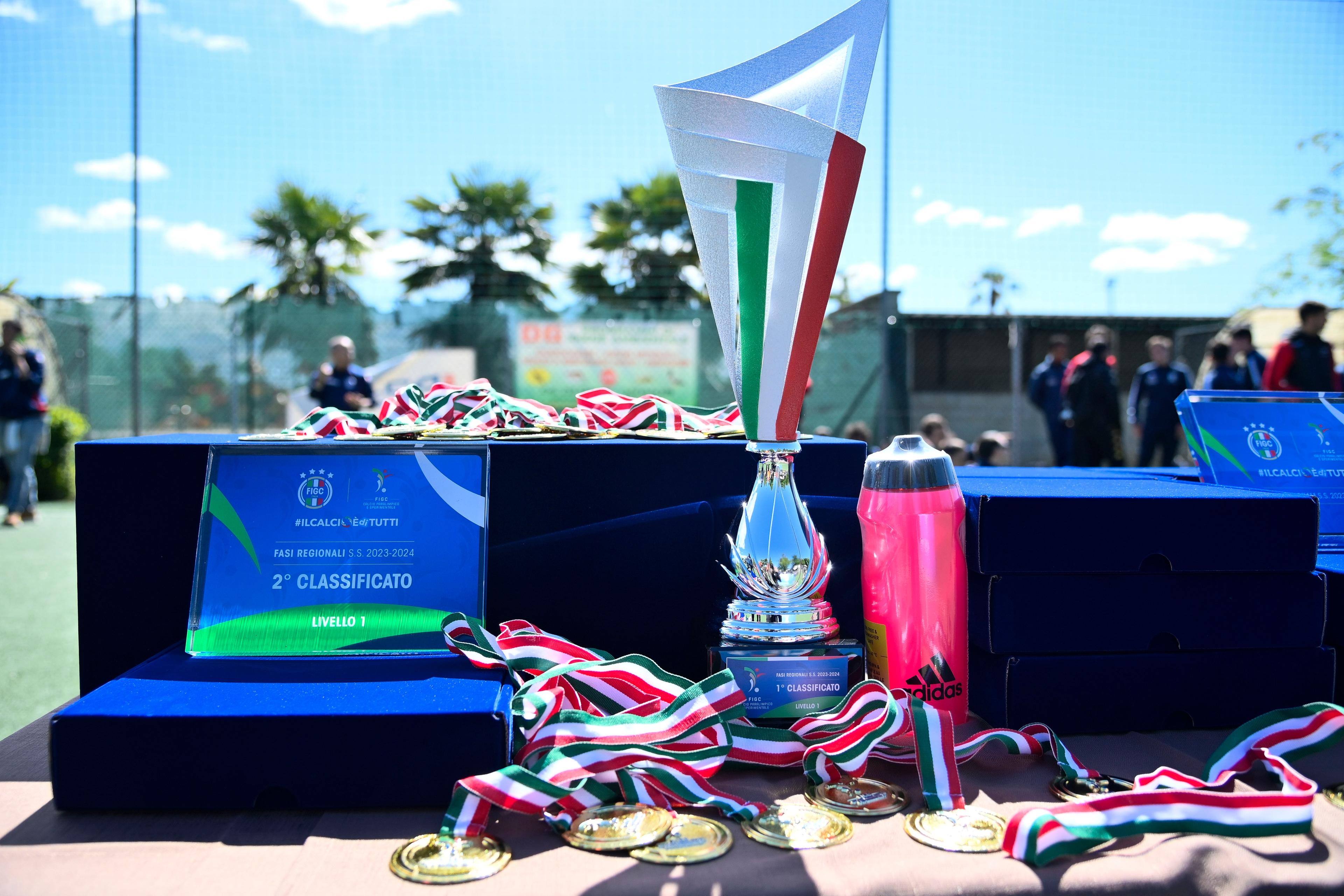 TURIN, ITALY - APRIL 20: Premiazioni during the FIGC DCPS Finali Territoriali - Piemonte on April 20, 2024 in Turin, Italy. (Photo by Stefano Guidi/Getty Images)